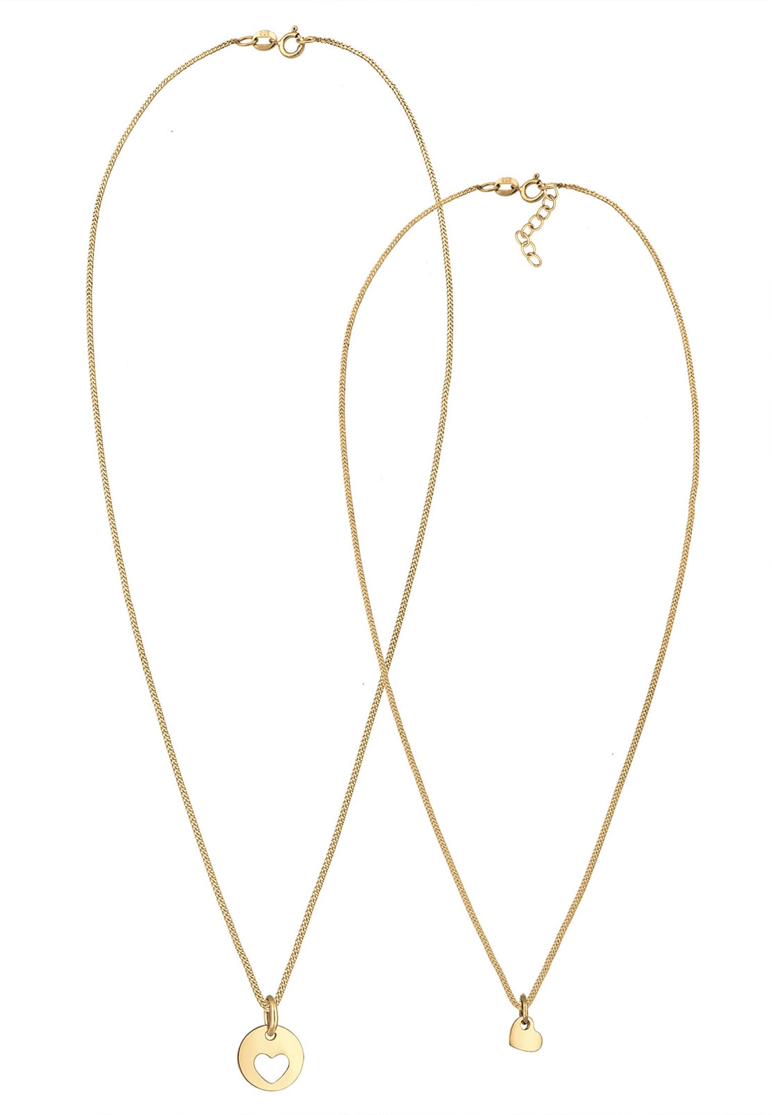 Elli Ketten-Set »Halskette Herz Mutter Kind Cut Out Münze 925 Silber«