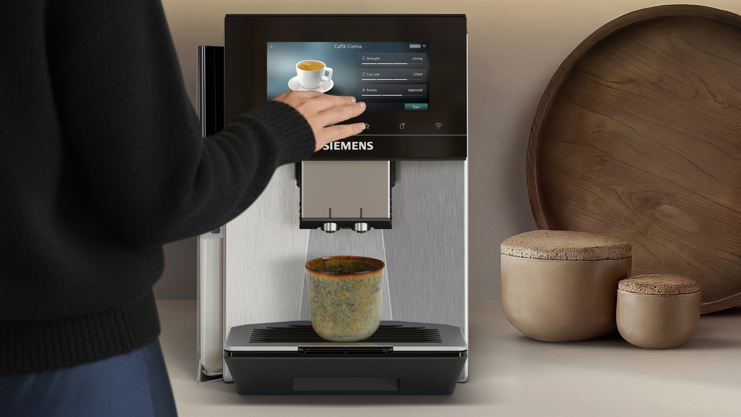 SIEMENS Kaffeevollautomat »EQ900 TQ923EZ3, autom. Reinigung, 41 versch. Getränke, XL-Getränke« farbiges 6.8'' TFT-Display, individuelle Aromaeinstellung, Edelstahl