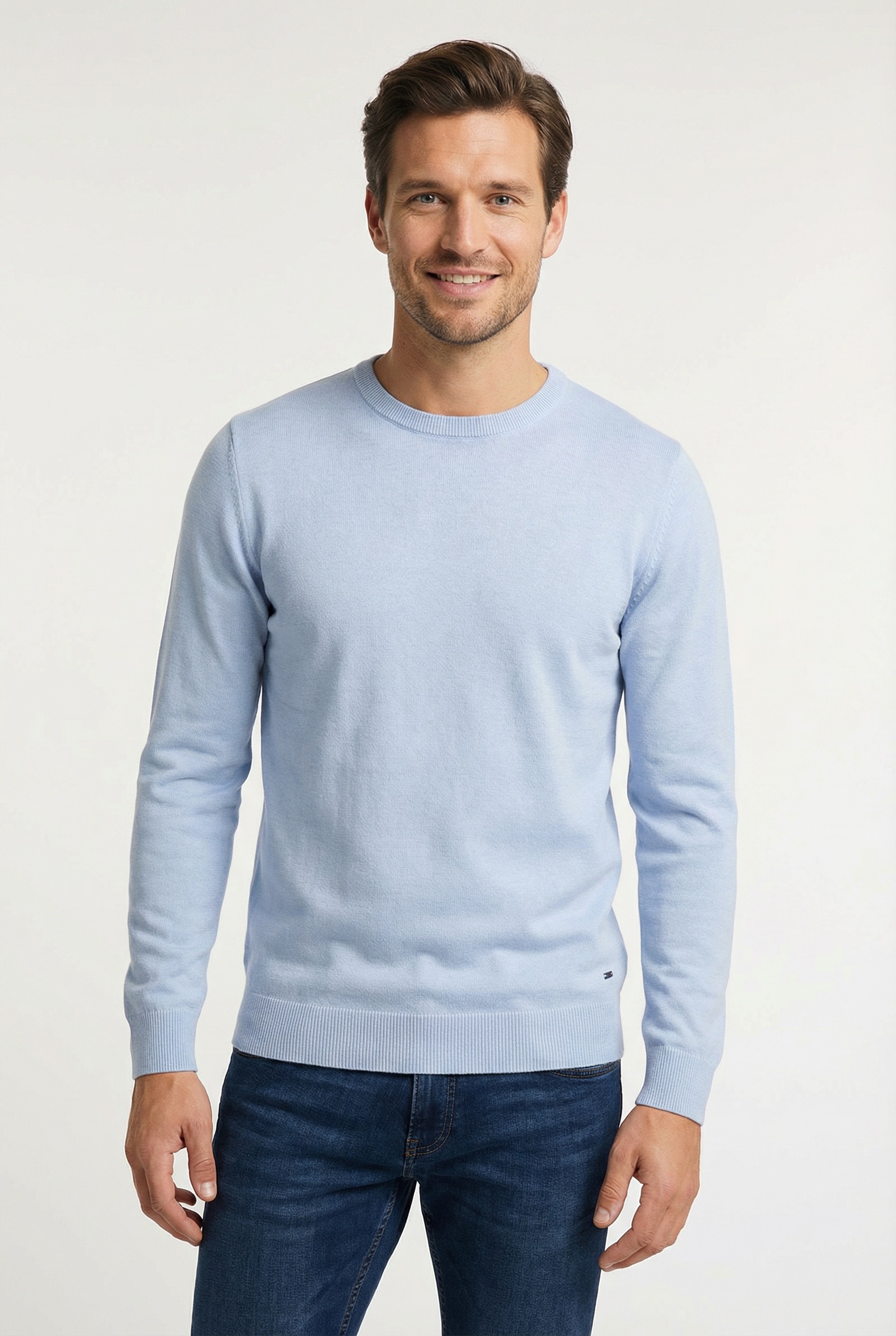 Petrol Industries Rundhalspullover Materialmix mit Baumwollanteil