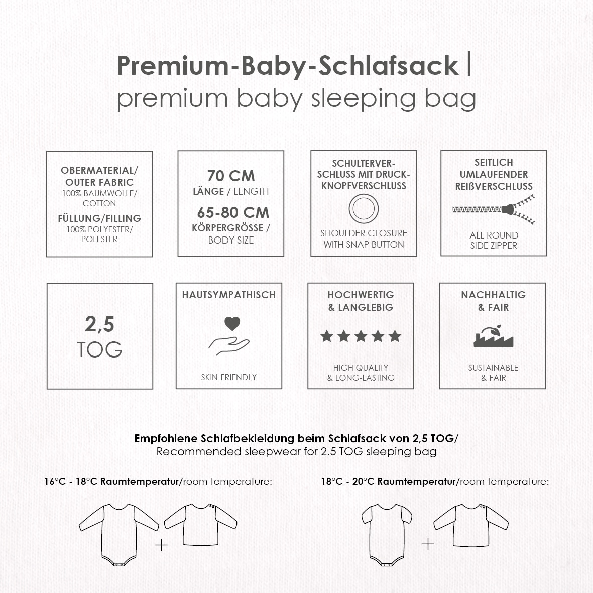 Baby Best Babyschlafsack »Little friends Baby-Schlafsack 70cm«