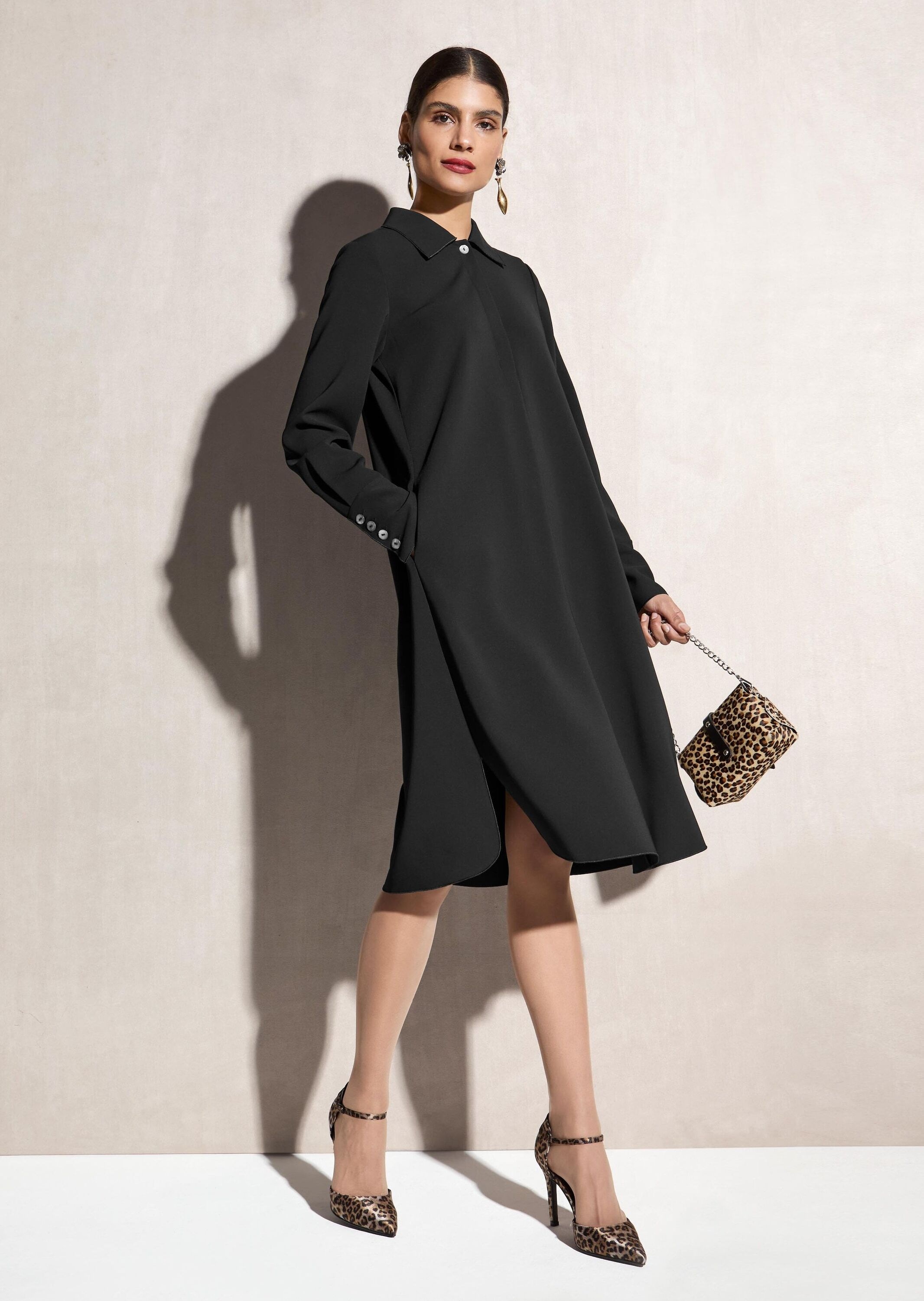 MADELEINE Midikleid »Kleid Hemdblusenkleid in Tunikaform« Ohne Tasche