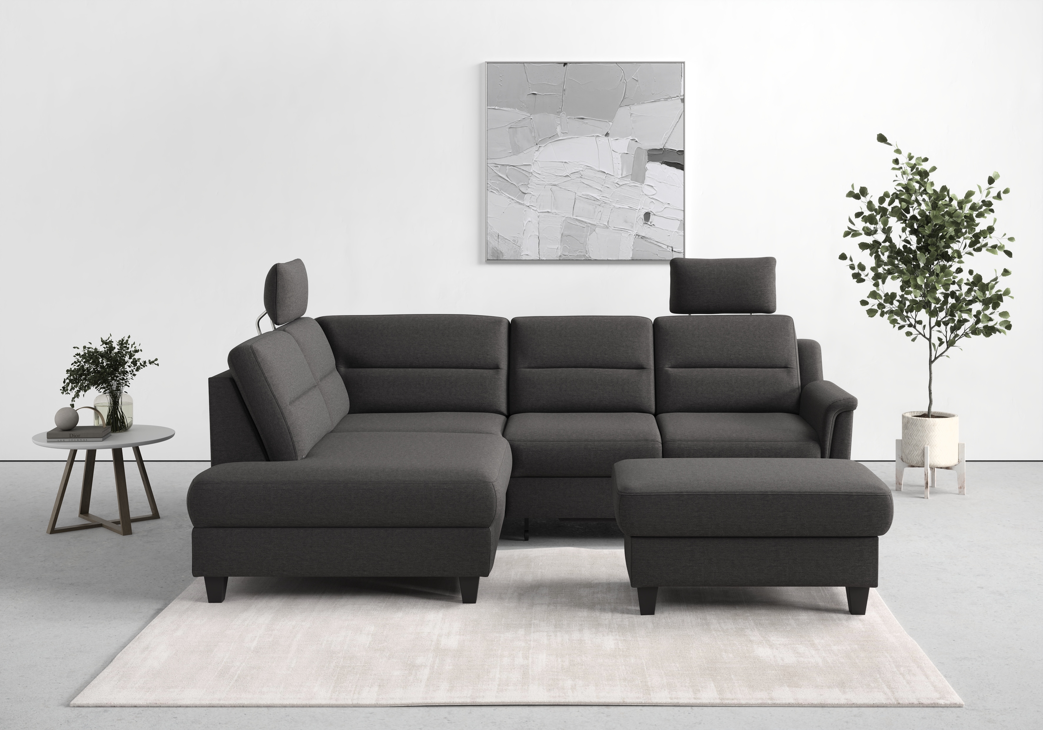 sit&more Ecksofa "Farö L-Form" inklusive Federkern, wahlweise mit Schlaffunktion und Bettkasten