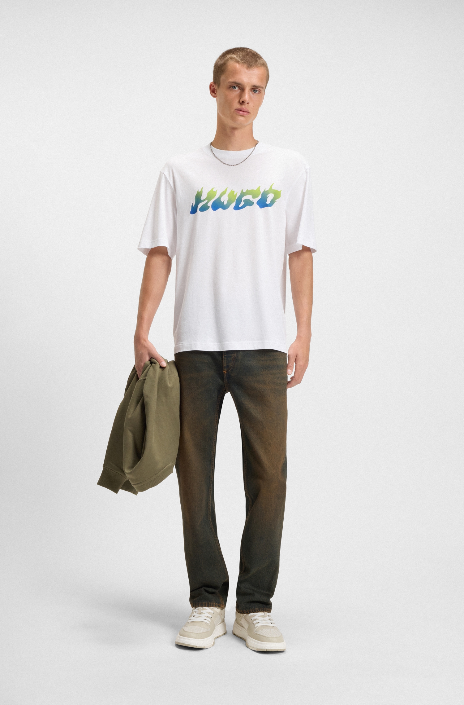 HUGO Blue T-Shirt »Napolux«, Rundhalsausschnitt, regular fit, Logodruck