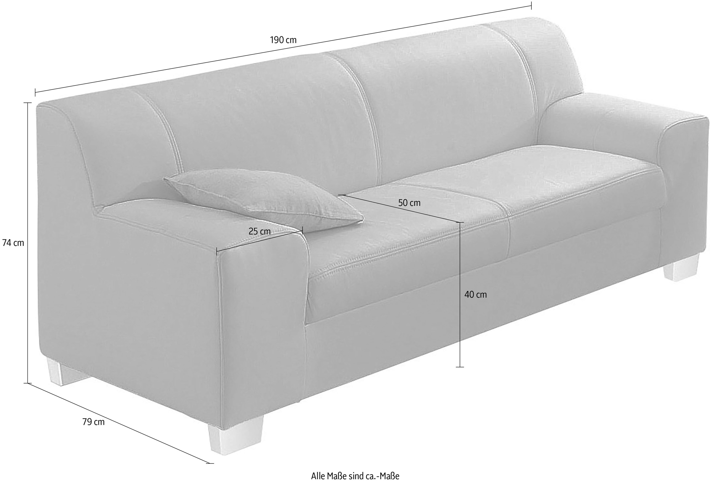 DOMO collection 3-Sitzer »Amando zeitlos und modern, komfortabel,«, in vielen Bezugsvarianten, auch in Leder
