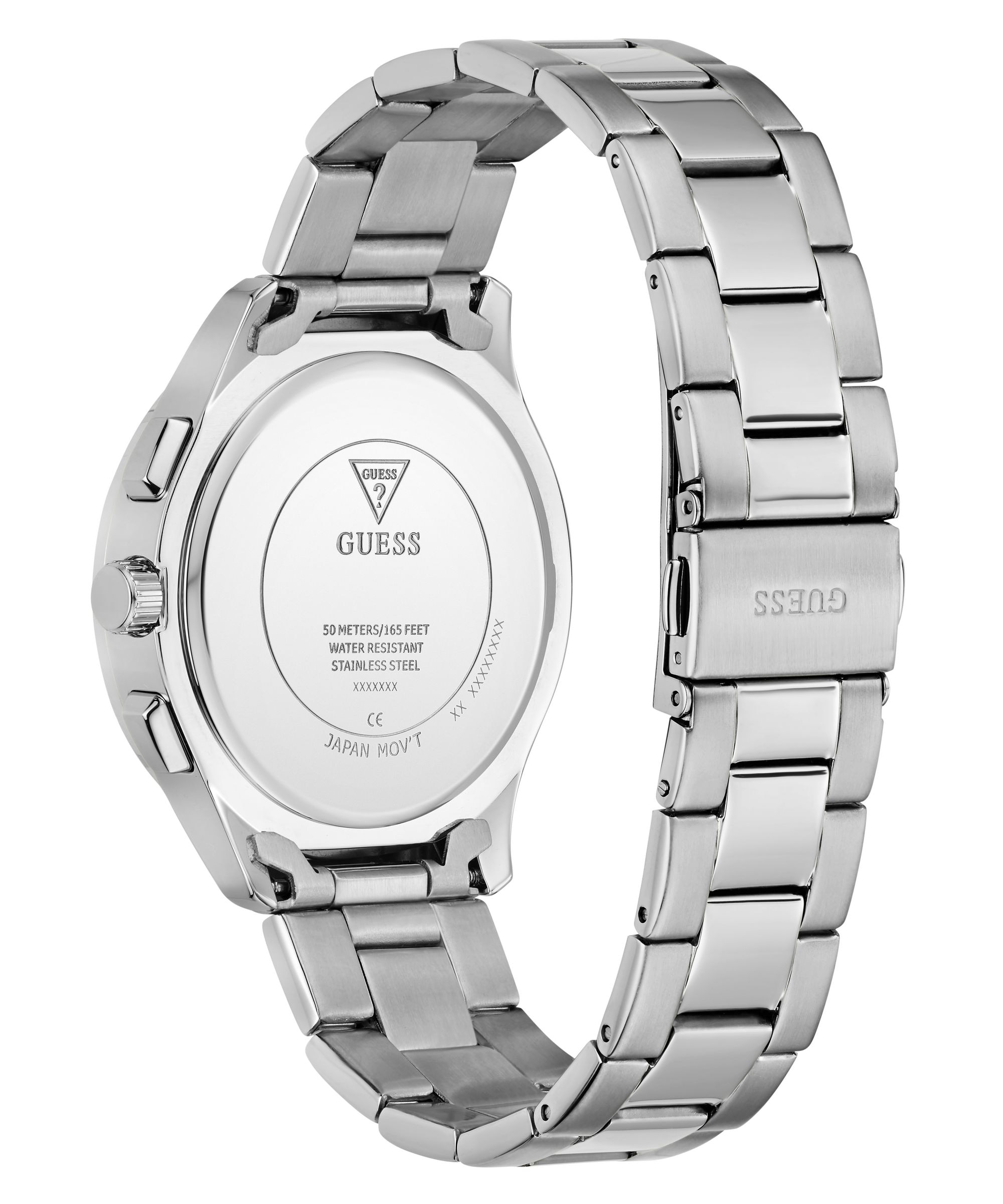 Guess Multifunktionsuhr »PALMER« Quarzuhr, Armbanduhr, Herrenuhr, Edelstahlarmband, analog, Wochentag