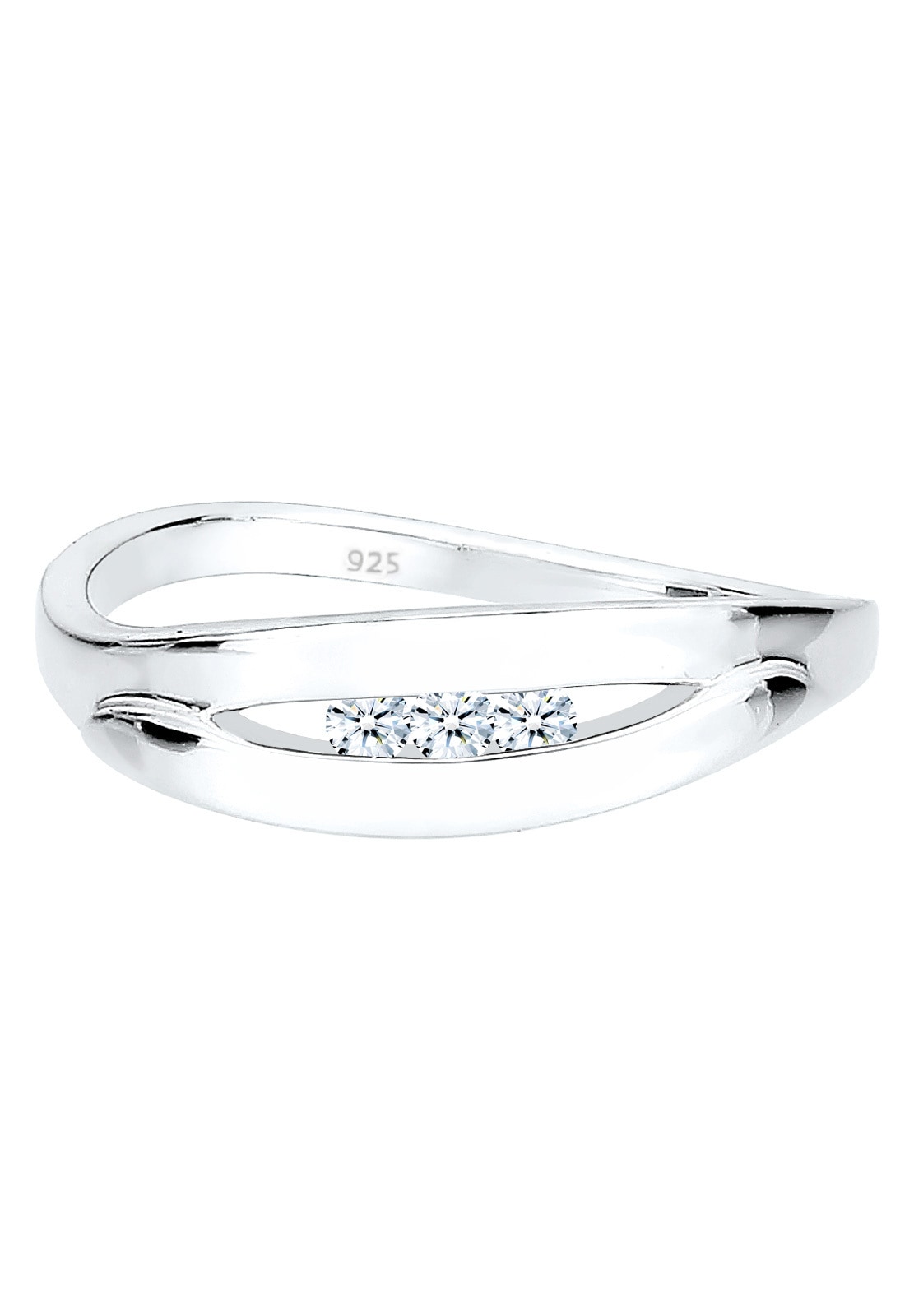 Elli DIAMONDS Verlobungsring »Ring Diamant Weiß Brillantschliff (0.09 ct) 925 Sterling Silber«