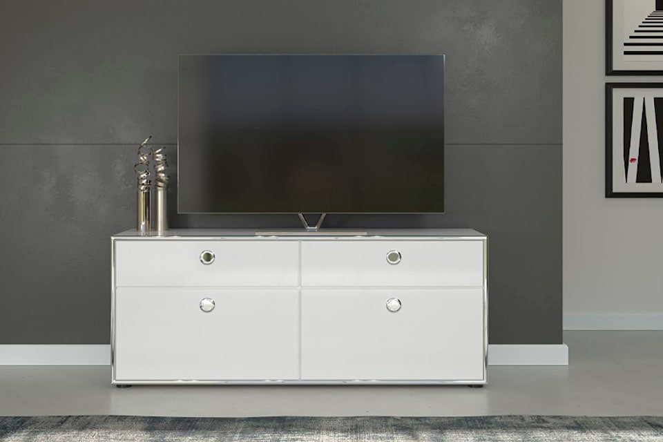 Places of Style Lowboard »Imperia«, Hochglanzoptik mit eleganter Chromumrahmung - Made in Italy