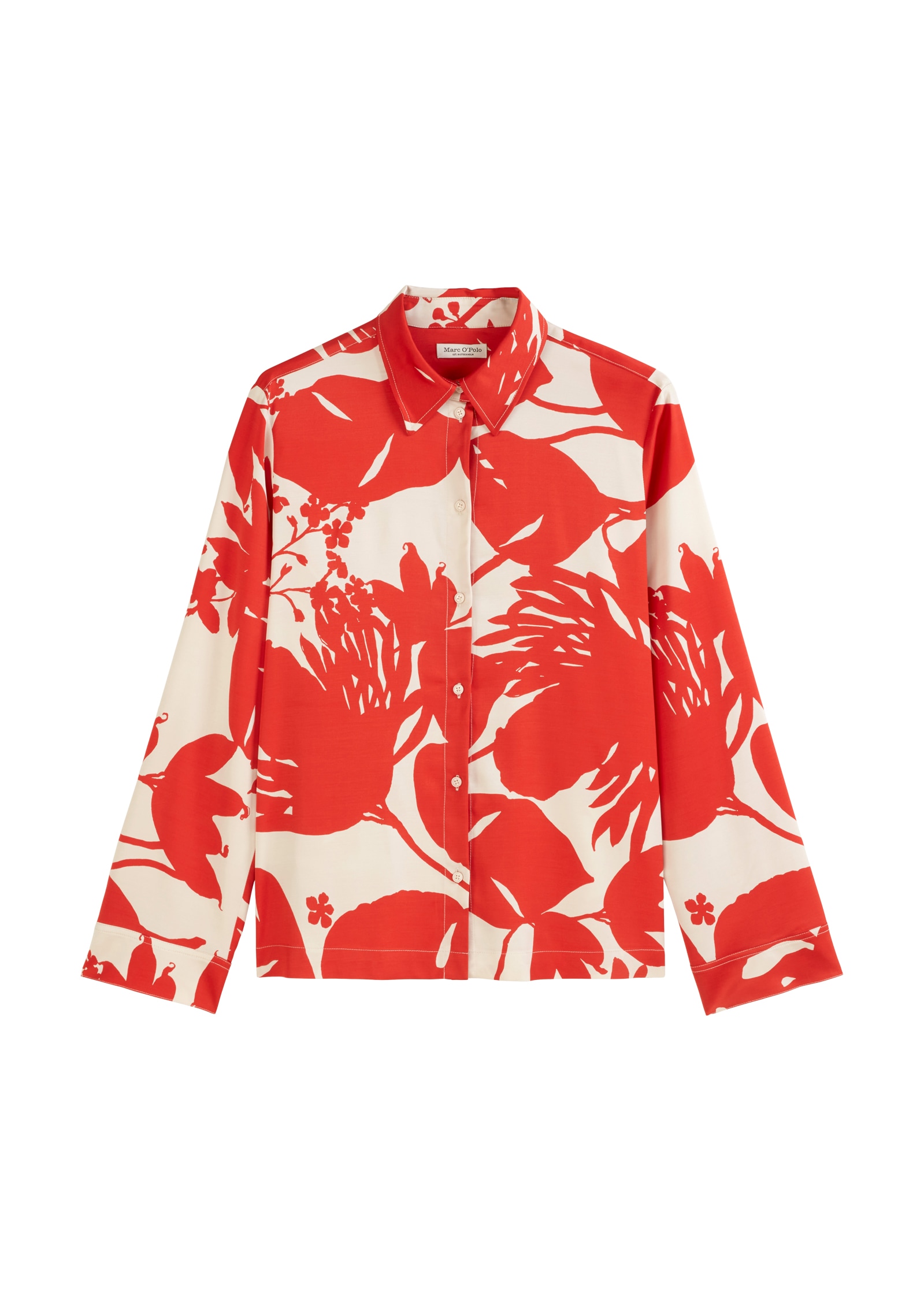 Marc O'Polo Satinbluse, Weiche, seidige Oberfläche; mit Allover-Print