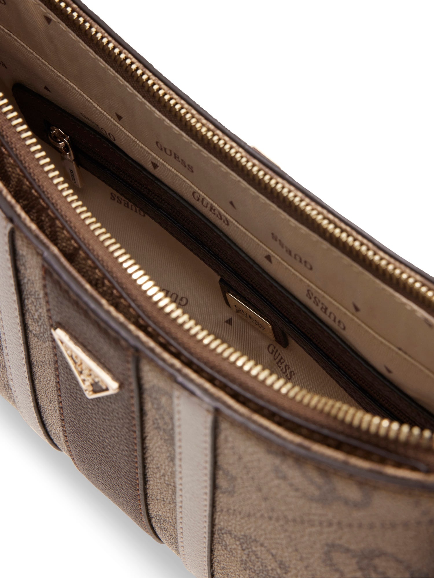 Guess Schultertasche »NOELLE II TOP ZIP SHOULDER BAG« Damen Umhängetasche, Handtasche mit GUESS-Logo-Schmuckelement