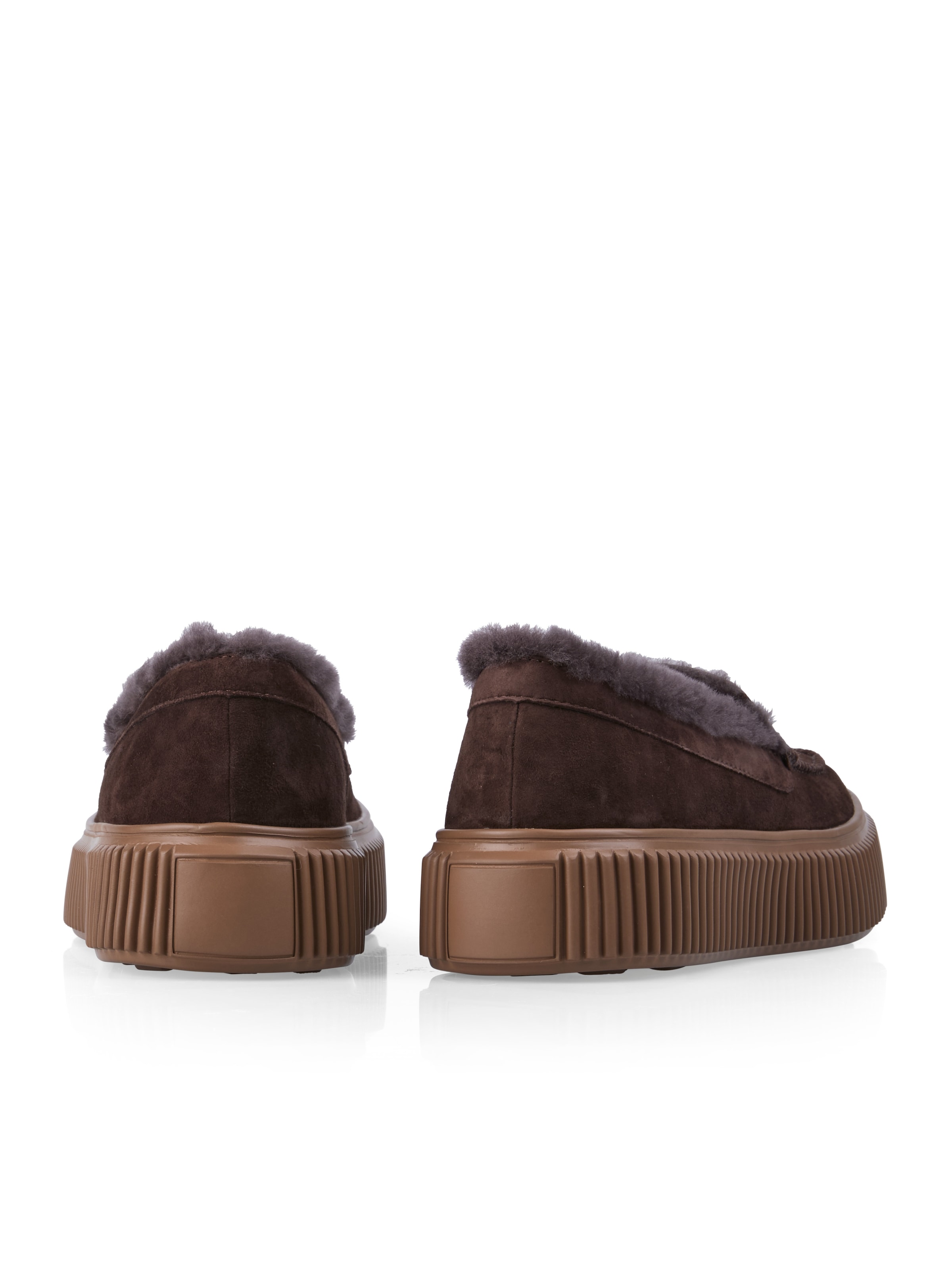 Marc Cain Slipper  Plateau, Schlupfschuh, Wintersneaker mit Fellimitat-Kragen