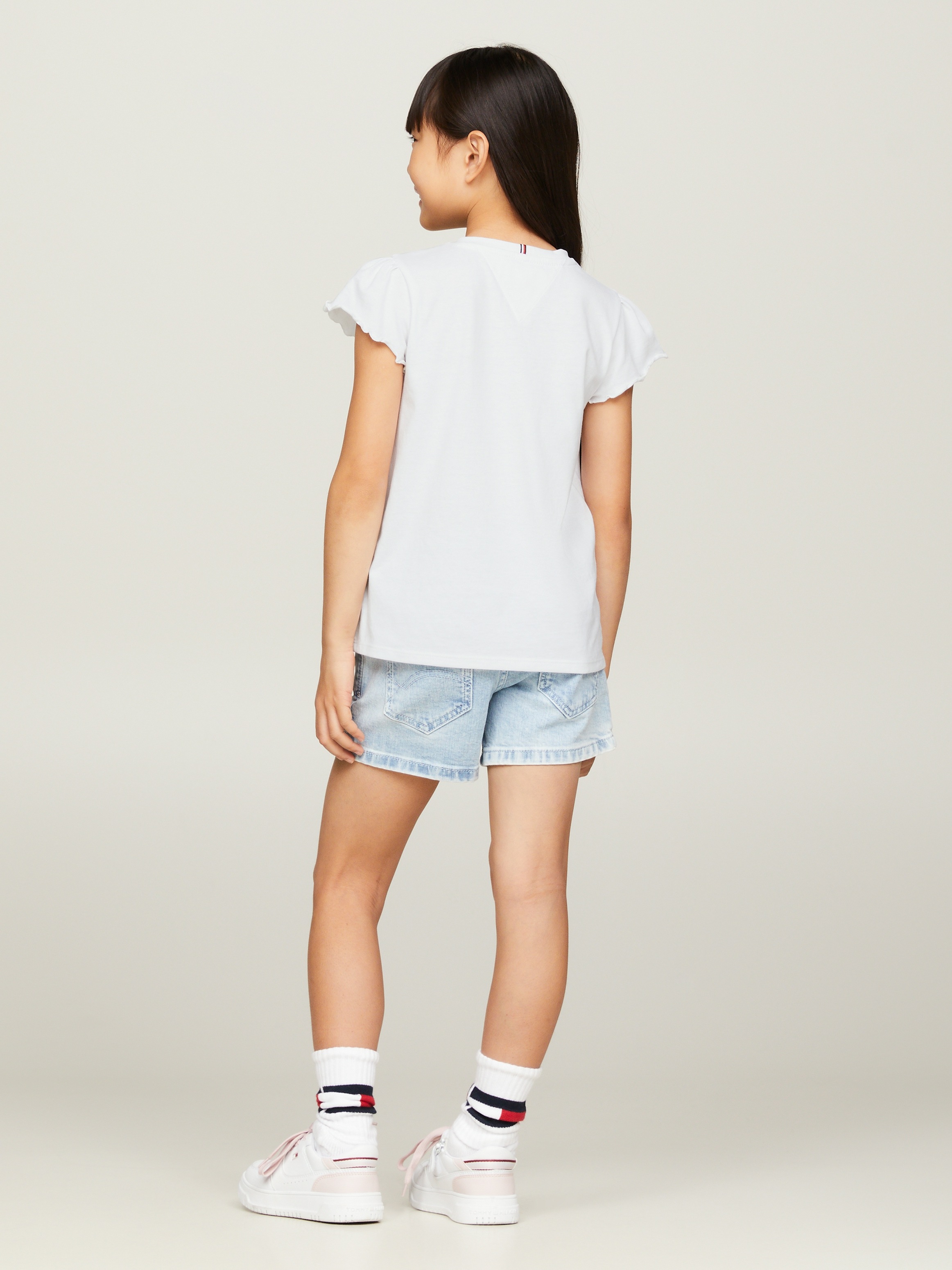 Tommy Hilfiger T-Shirt »ESSENTIAL RUFFLE SLEEVE TOP«, mit gewelltem Ärmelabschluss