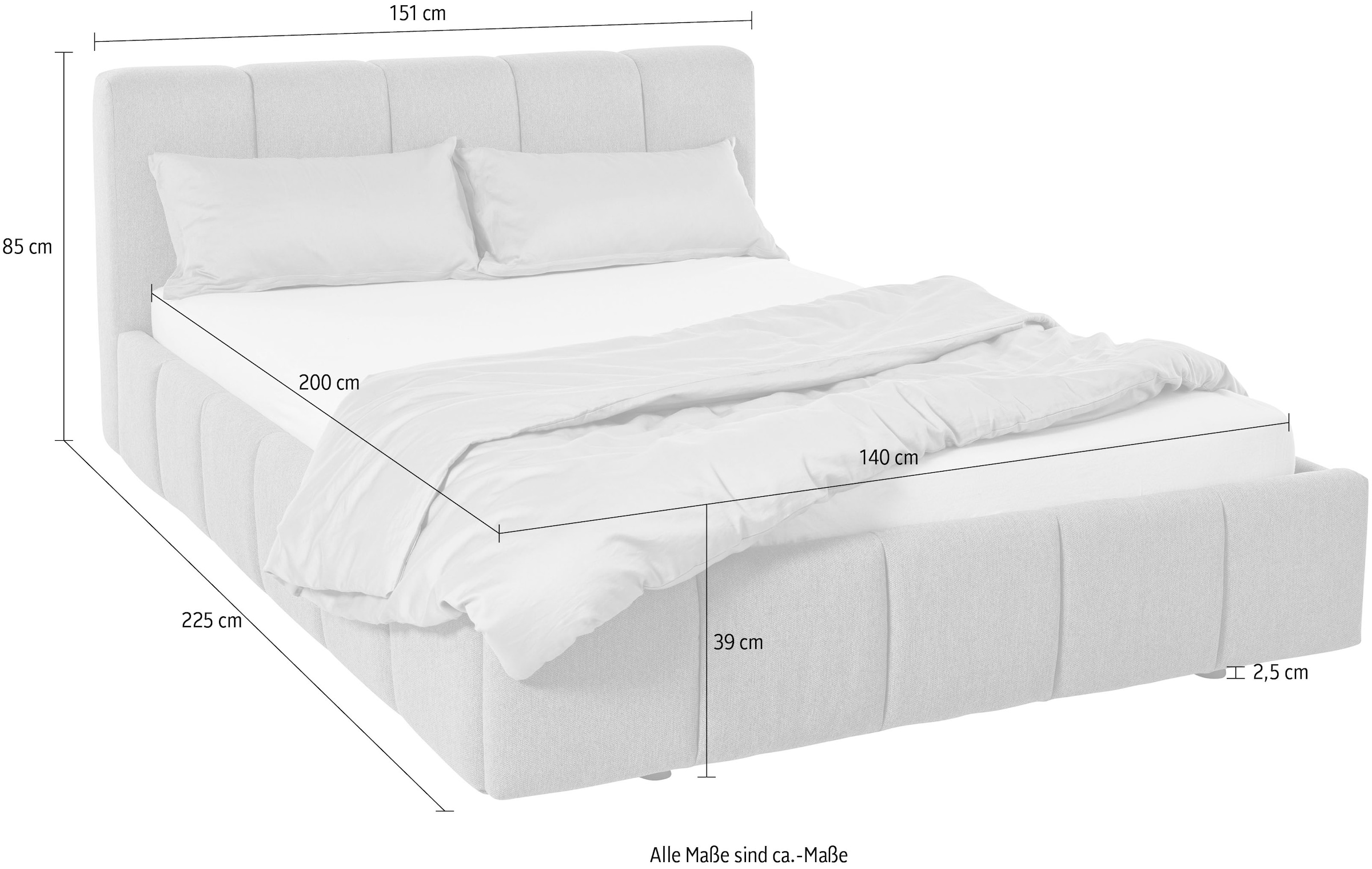 LeGer Home by Lena Gercke Polsterbett Maileen, incl. Rollrost