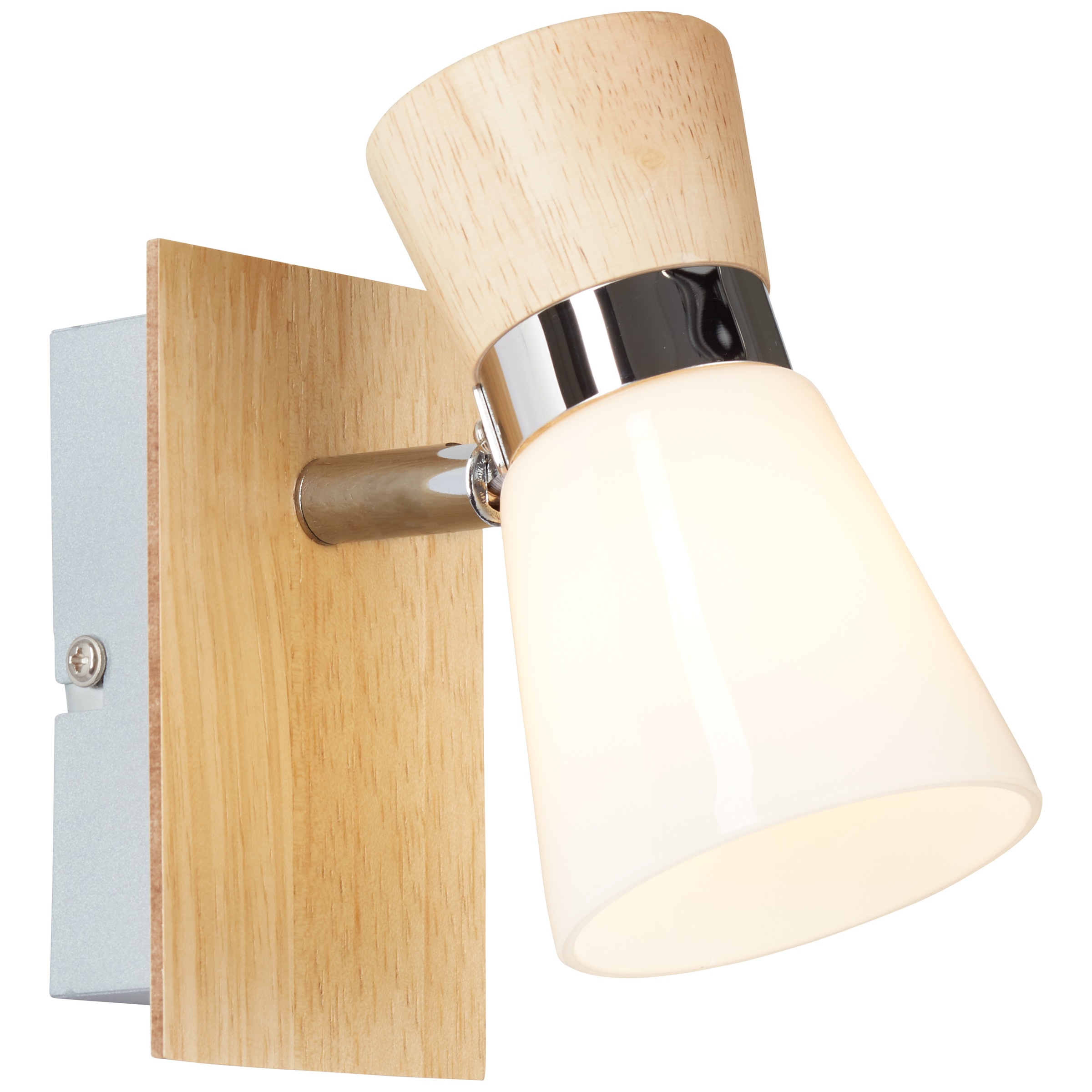 Brilliant Leuchten Wandleuchte, E14, Nacolla Wandspot holz hell/chrom/weiß