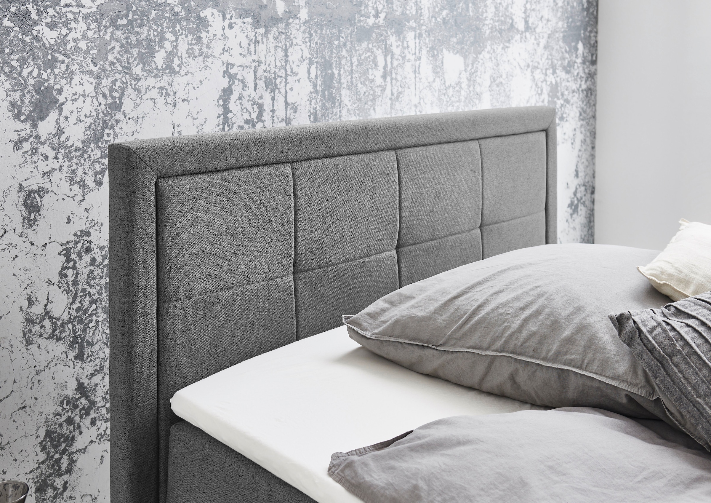 Home affaire Boxbett »Fergus inkl. Bettkasten und Topper, Breite 120cm« mit Metallfuß in Chromoptik