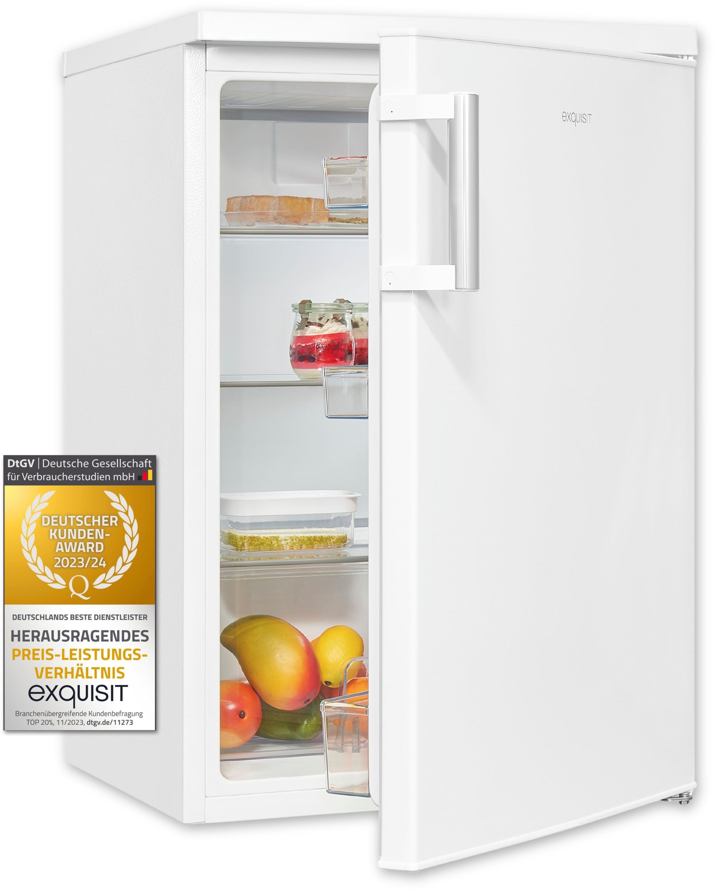 exquisit Vollraumkühlschrank »KS16-V-H-010E weiss«, 133 L Volumen