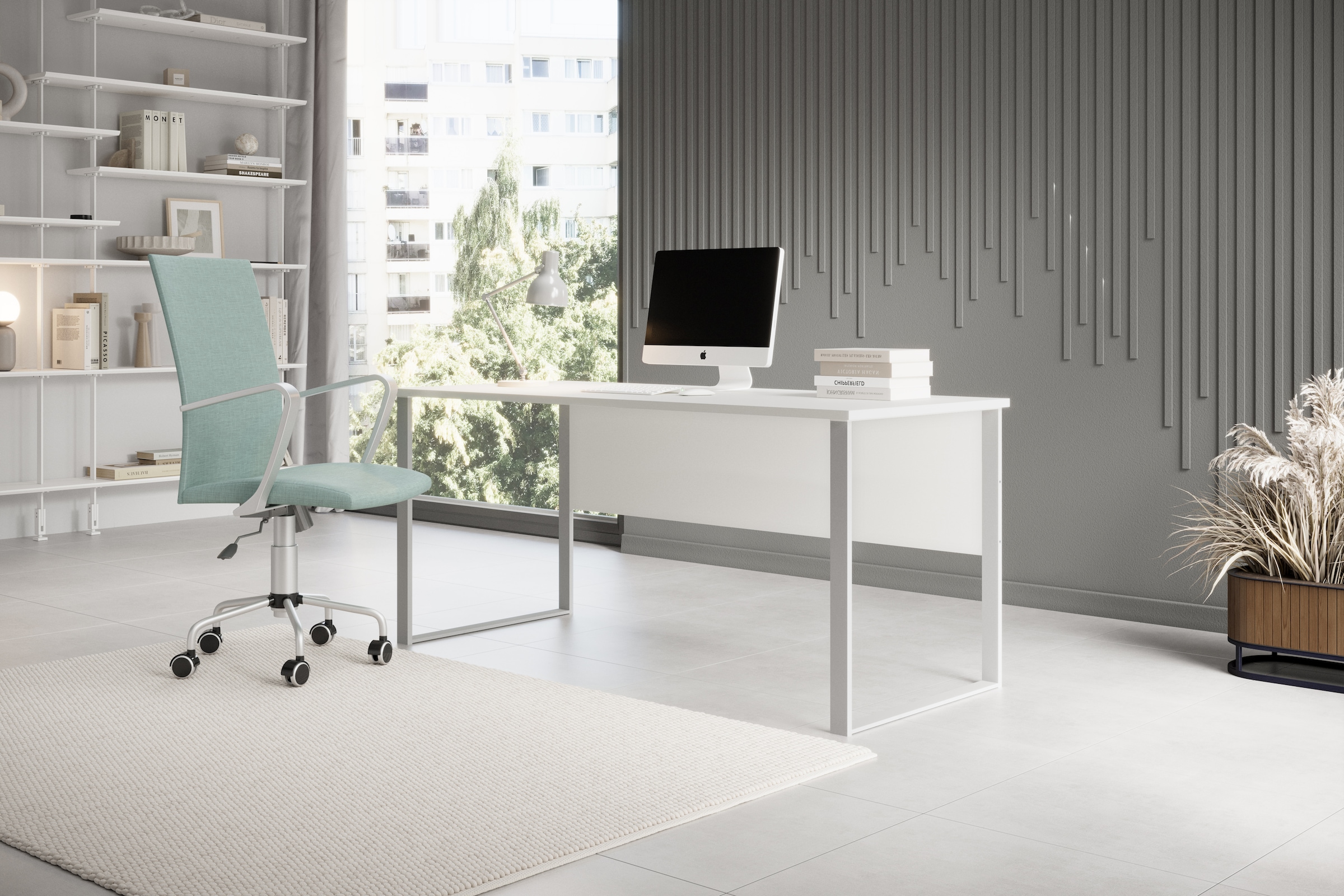 BEGA OFFICE Schreibtisch »Amanda« 1 Stk. tlg. Kabeldurchlass, Metallkufen, Breite 170 cm