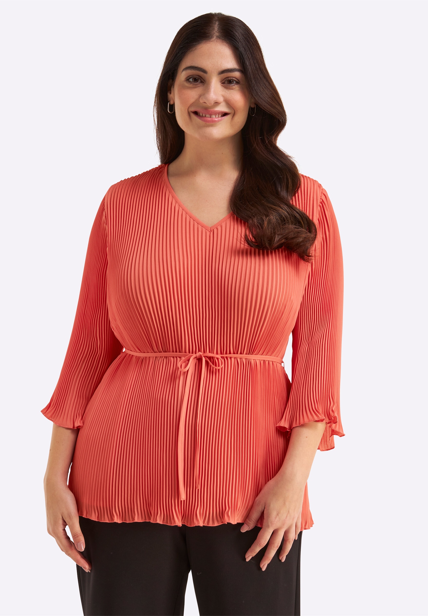 Sheego Longbluse »Tunika Tunika mit Plisseefalten«