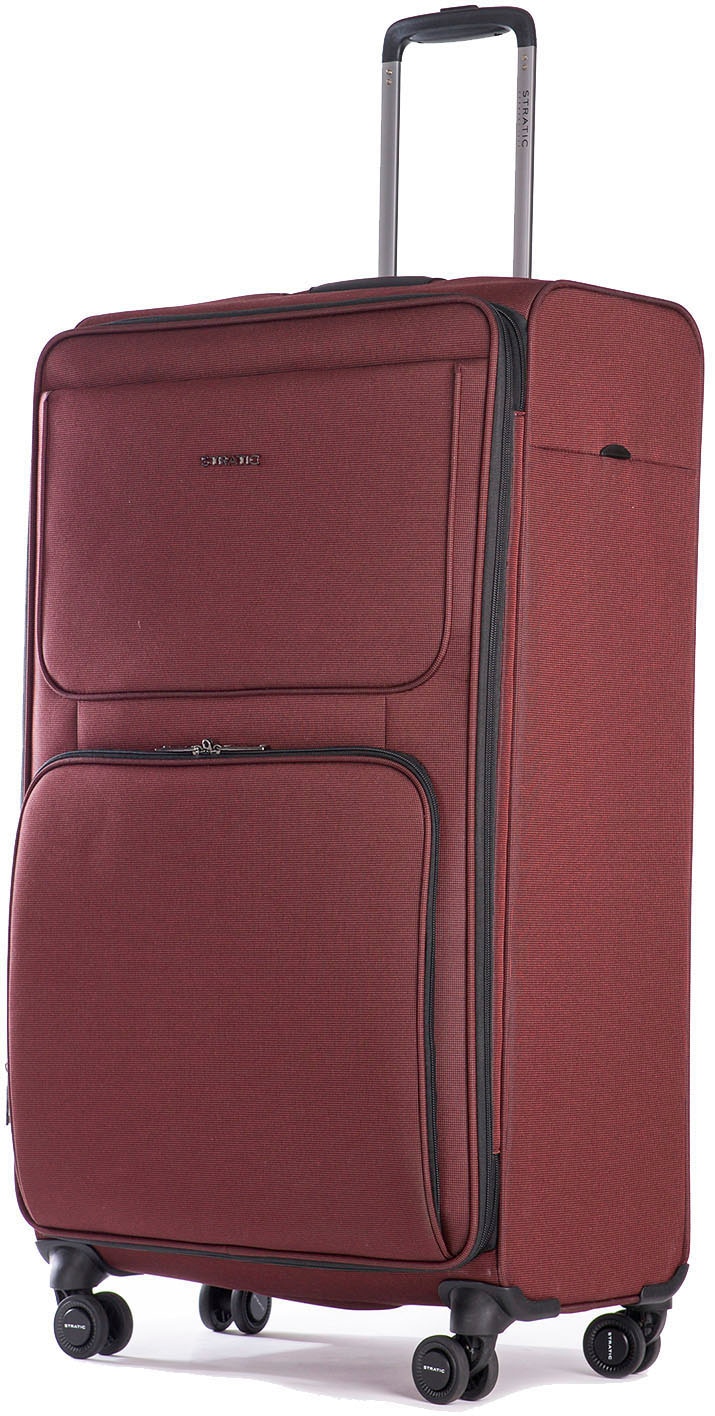 Stratic Weichgepäck-Trolley »Bendigo Light + L, redwine«, 4 Rollen, Reisekoffer großer Koffer Aufgabegepäck TSA-Zahlenschloss