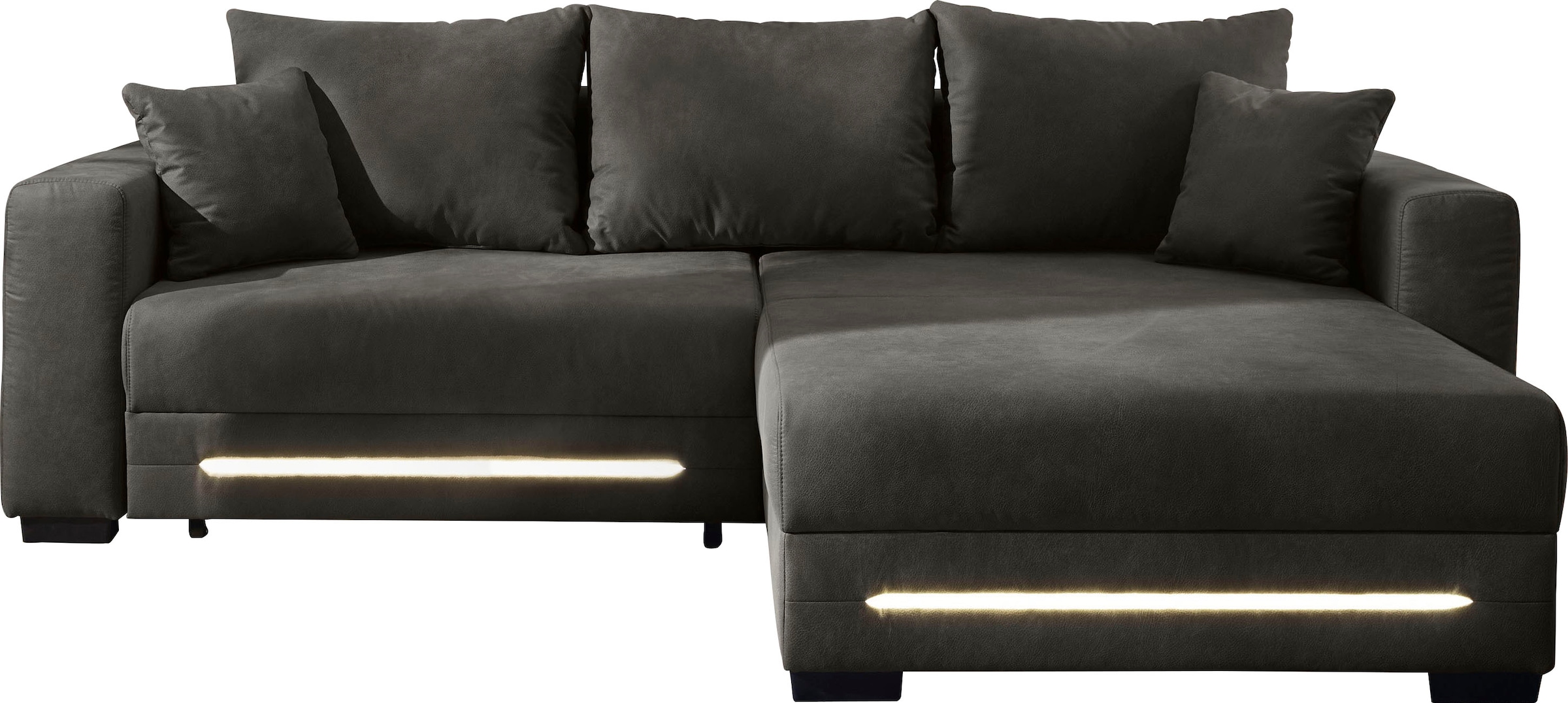 Jockenhöfer Gruppe Ecksofa »Spotlight, L-Form, mit dimmbarer LED-Beleuchtung«, inkl. Bettfunktion & Bettkasten, Ottomane links/rechts montierbar