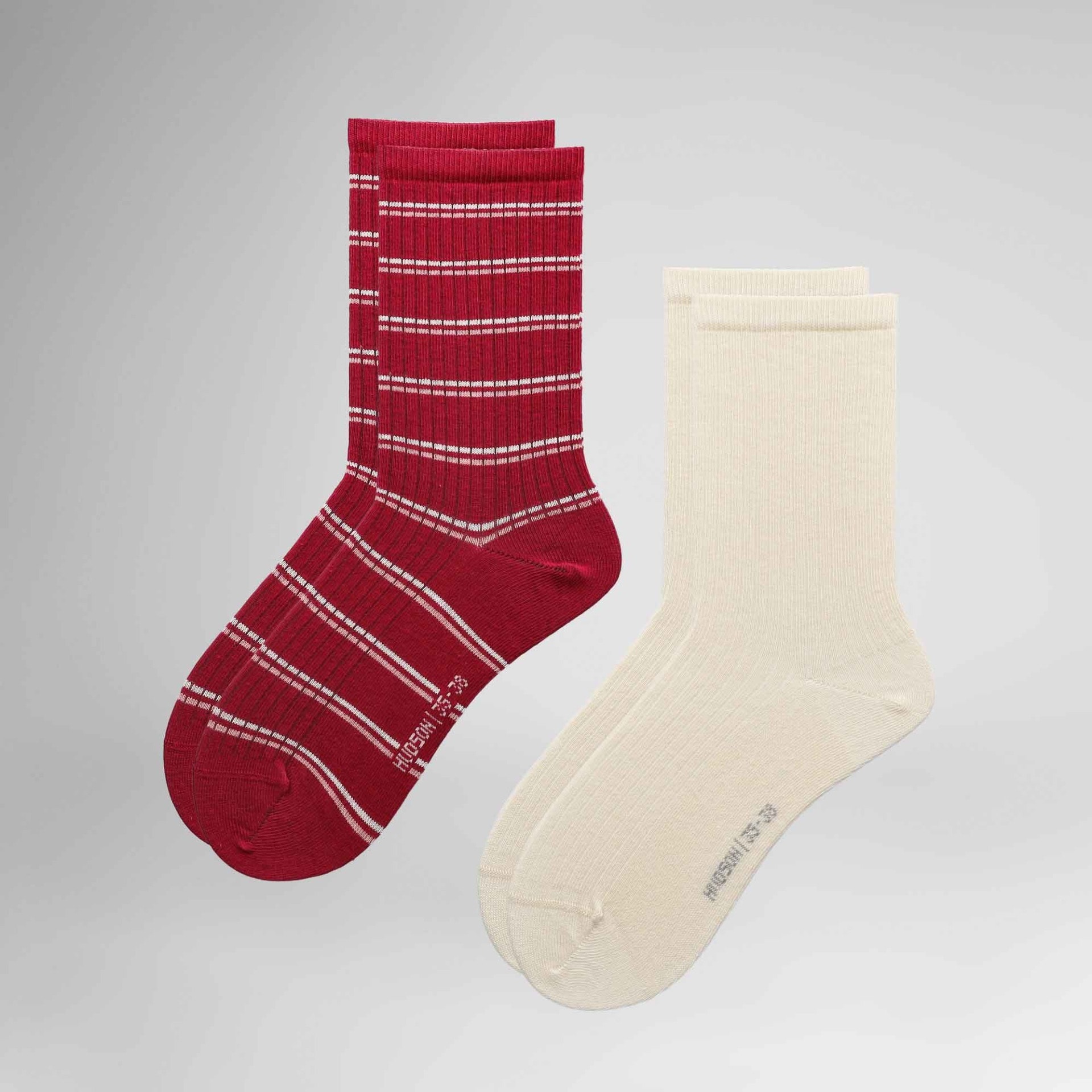 Hudson Socken »Socke Playful Rib 2-Pack« Socken-Doppelpack mit Rippe und Ringelmuster