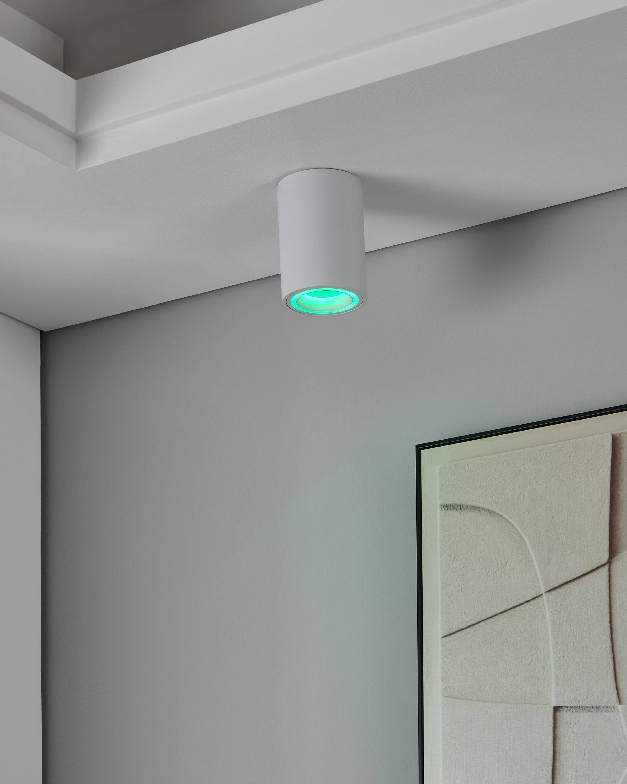 EGLO Aufbauleuchte »Carosso-Z Deckenlampe, ZigBee, App und Sprachsteuerung, dimmbar, Metal« GU10 1 Stk. Aufbauleuchte - H12 x Ø8 cm - weiß - 1X4,9W inkl.