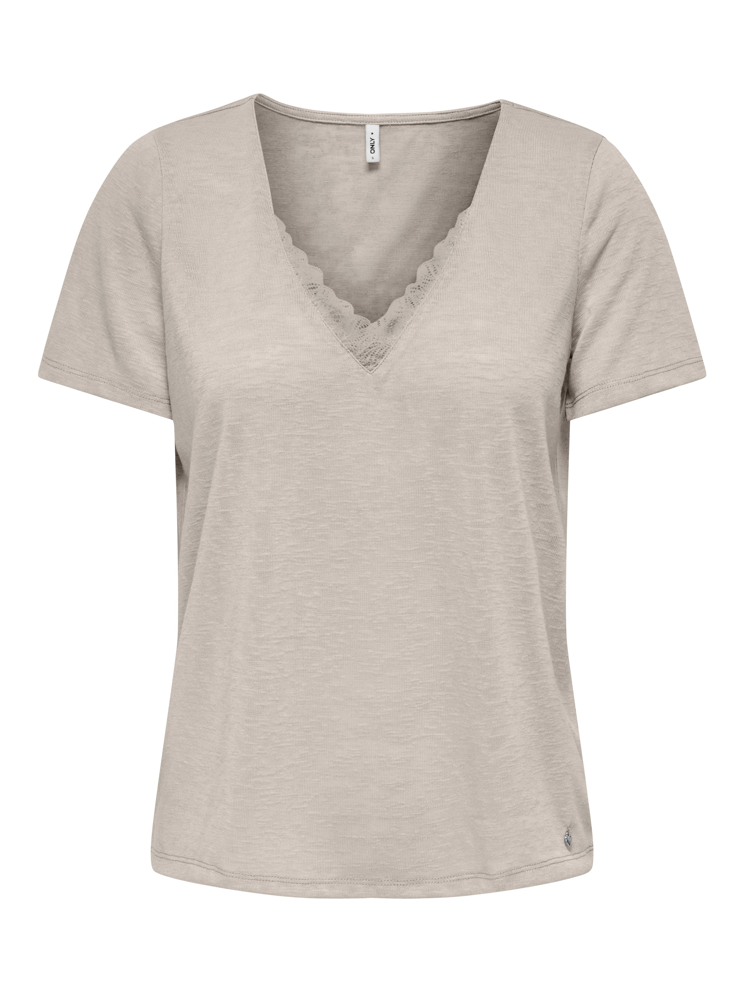ONLY V-Shirt »ONLZOLA LIFE S/S V-NECK LACE TOP JRS«
