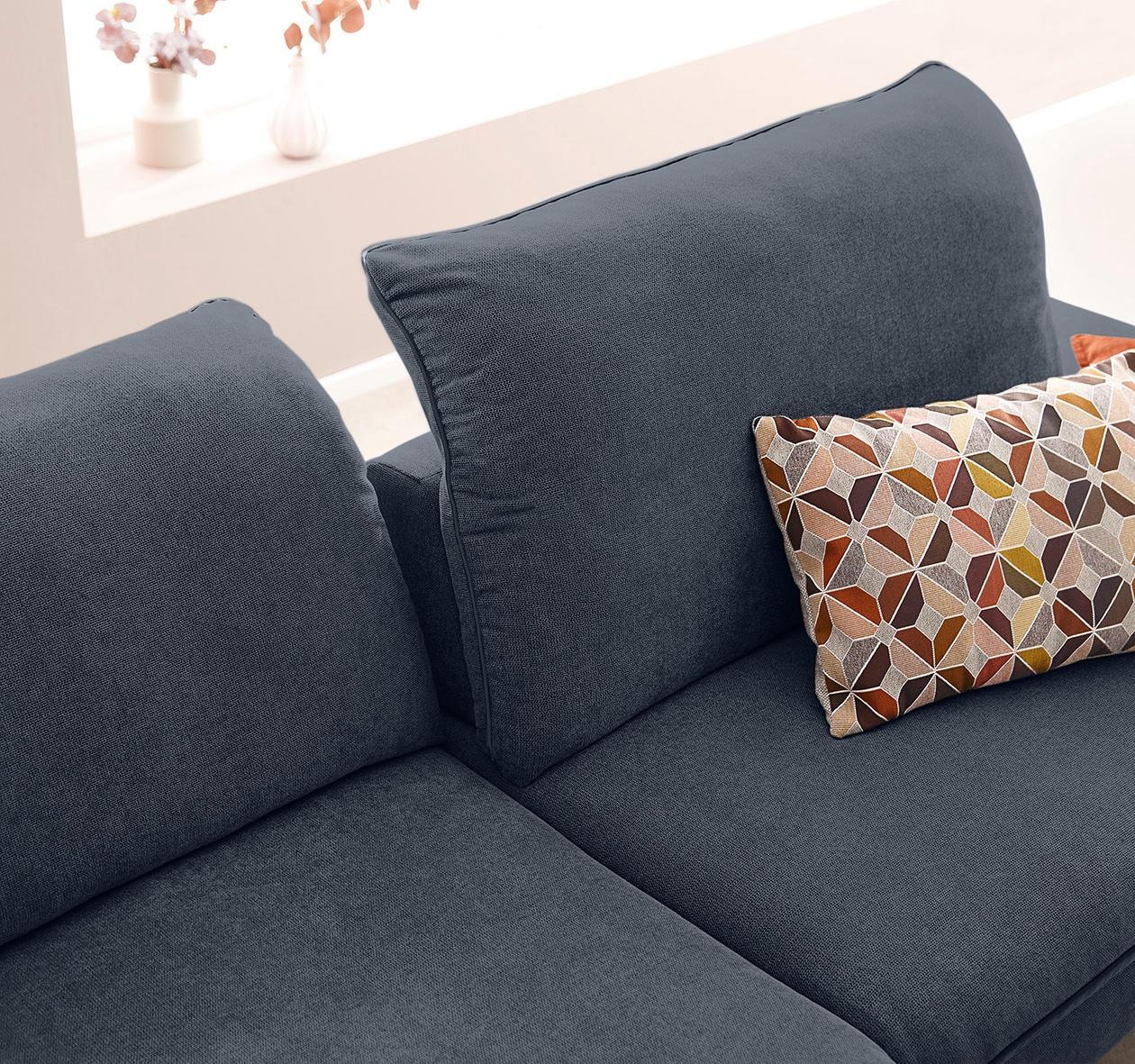 W.SCHILLIG Ecksofa »enjoy&MORE, Designsofa, elegant und bequem, L-Form«, mit Sitztiefenverstellung, Füße Chrom glänzend, Breite 294 cm
