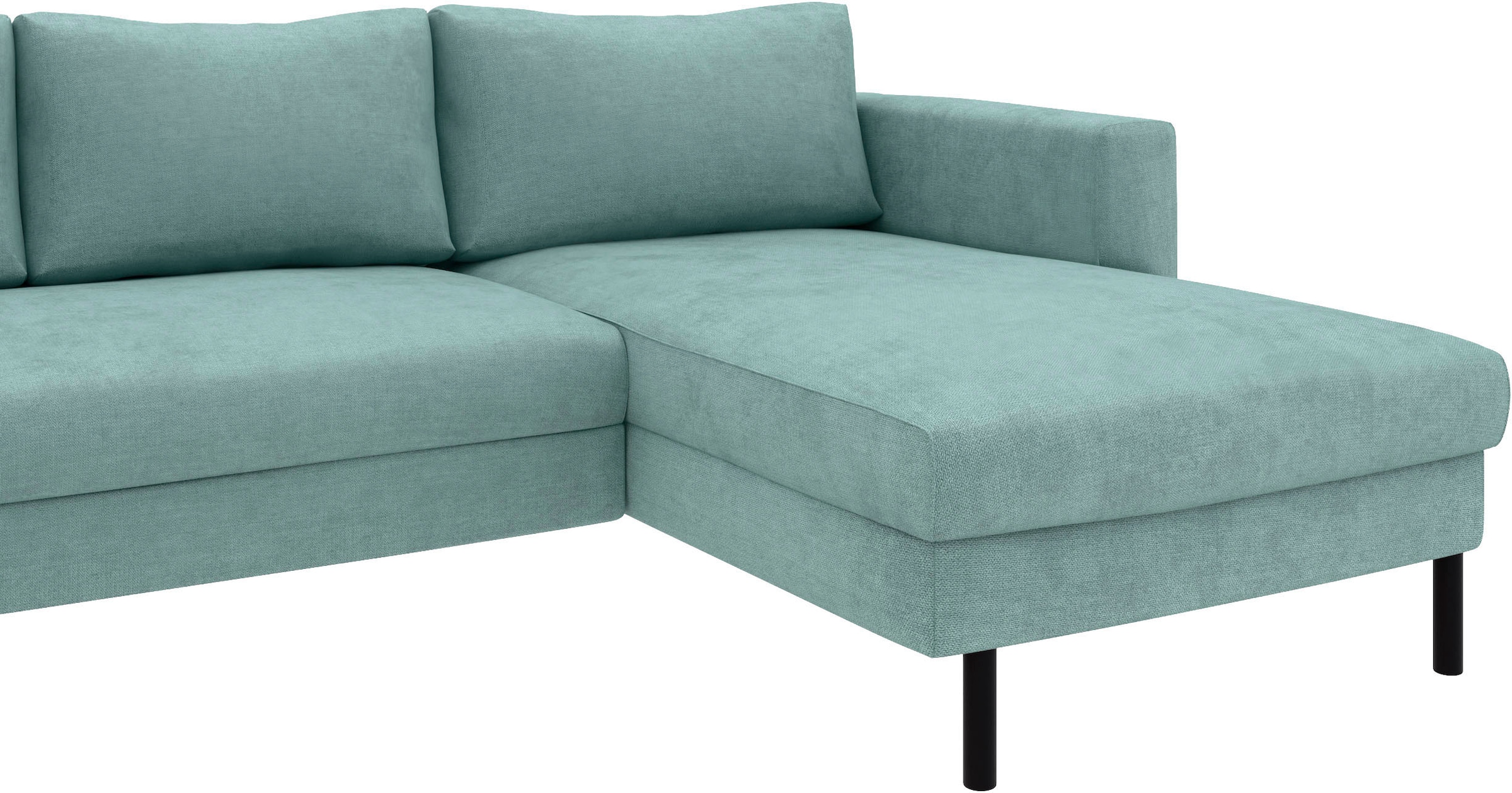 TRENDMANUFAKTUR Wohnlandschaft »Amazing II, wahlw. mit Schlaffunktion & Bettkasten, Fuß schwarz« Sofa in U-Form, in Cord, Struktur LEO o. Struktur LINO, Breite 305 cm
