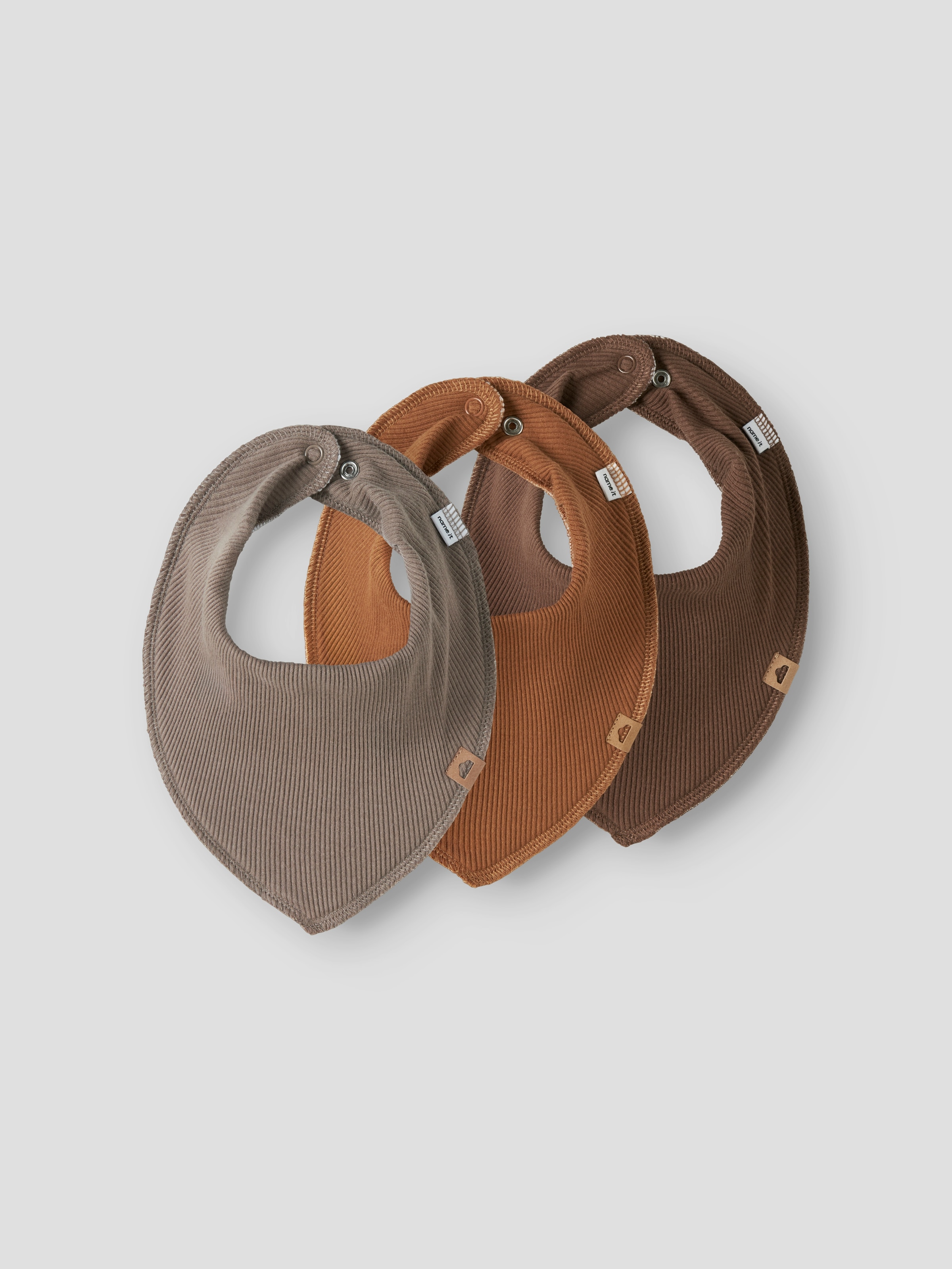 Name It Dreieckstuch »NBNYVETTI 3P SCARF BIB NOOS« 3 Stk. mit Druckknopf zum Verschließen
