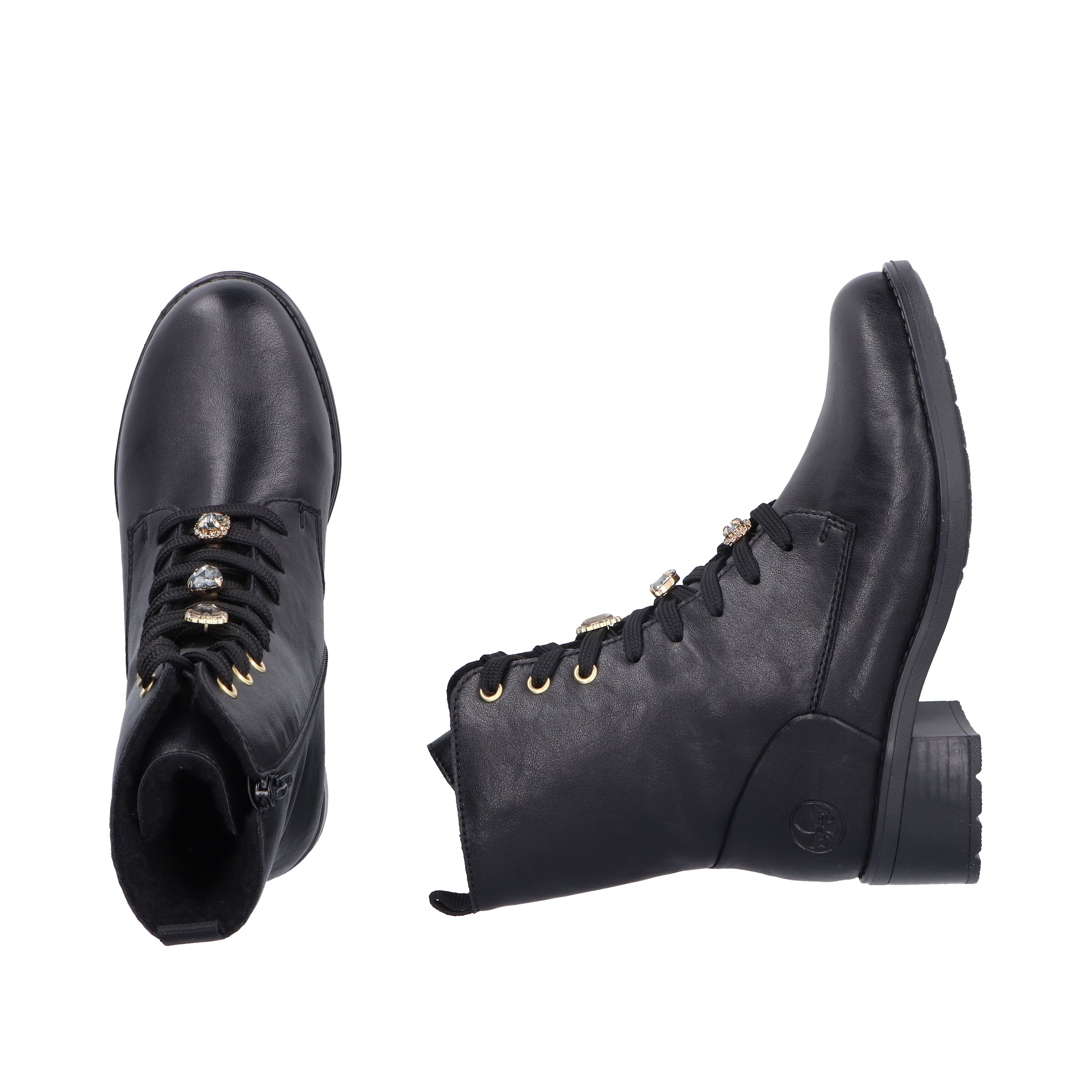Rieker Winterstiefelette  Schnürstiefelette, Boots, Blockabsatz, mit Schmuckelementen