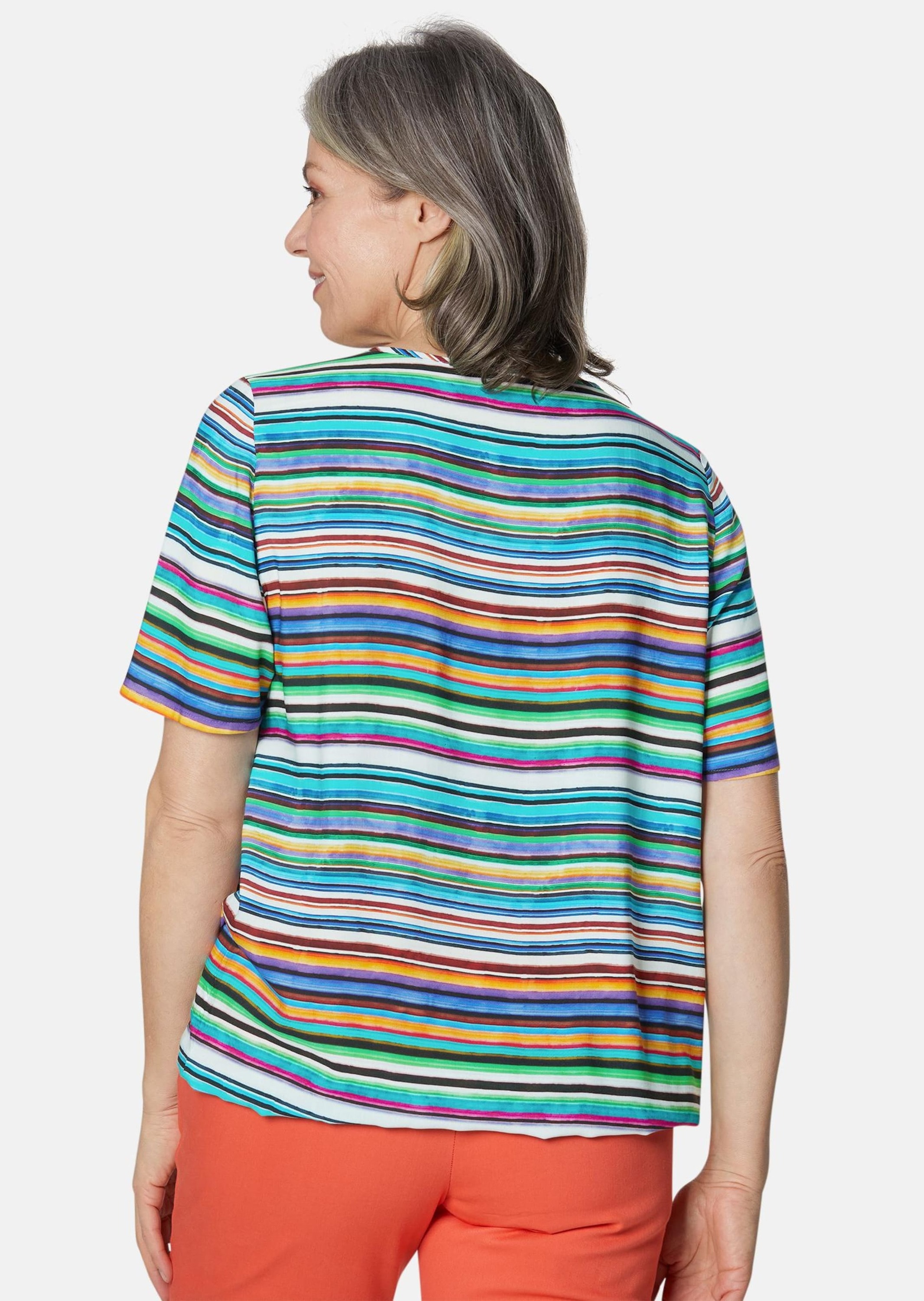 GOLDNER Druckbluse »Kurzgröße Farbbrillante Druckbluse mit liebevollen Details«