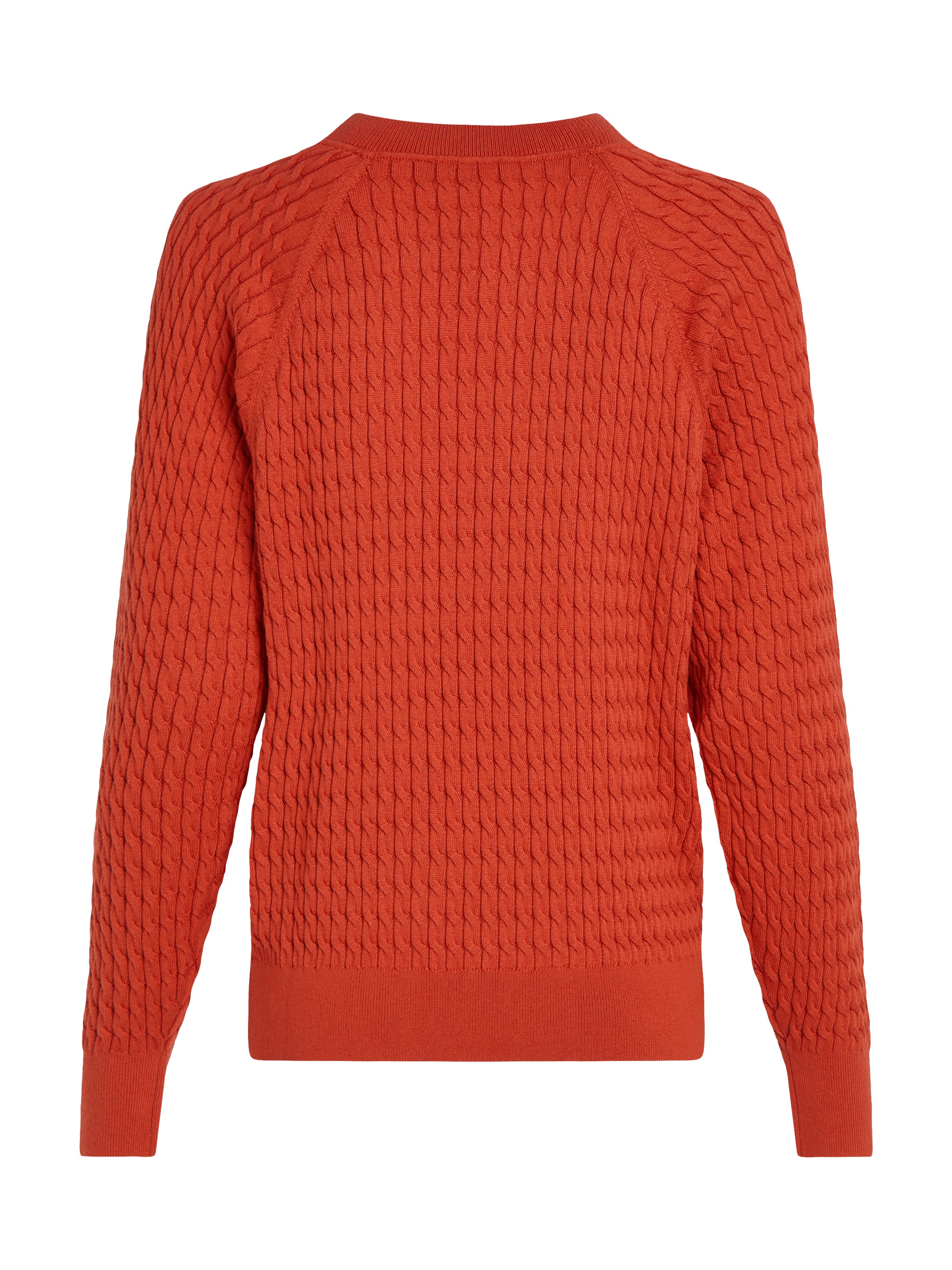 Tommy Hilfiger Rundhalspullover »CO CABLE C-NK SWEATER«, mit Zopfmuster