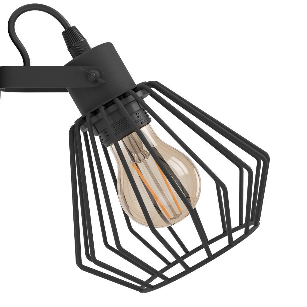 EGLO Deckenspot »TABILLANO Wandlampe, Flurlampe, Wohnzimmerlampe, Metall, schwarz, E27«, 1 flammig, Leuchtmittel E27 | ohne Leuchtmittel, Wandleuchte, Vintage, Industrial, modern, Drahtgestell, 11cm