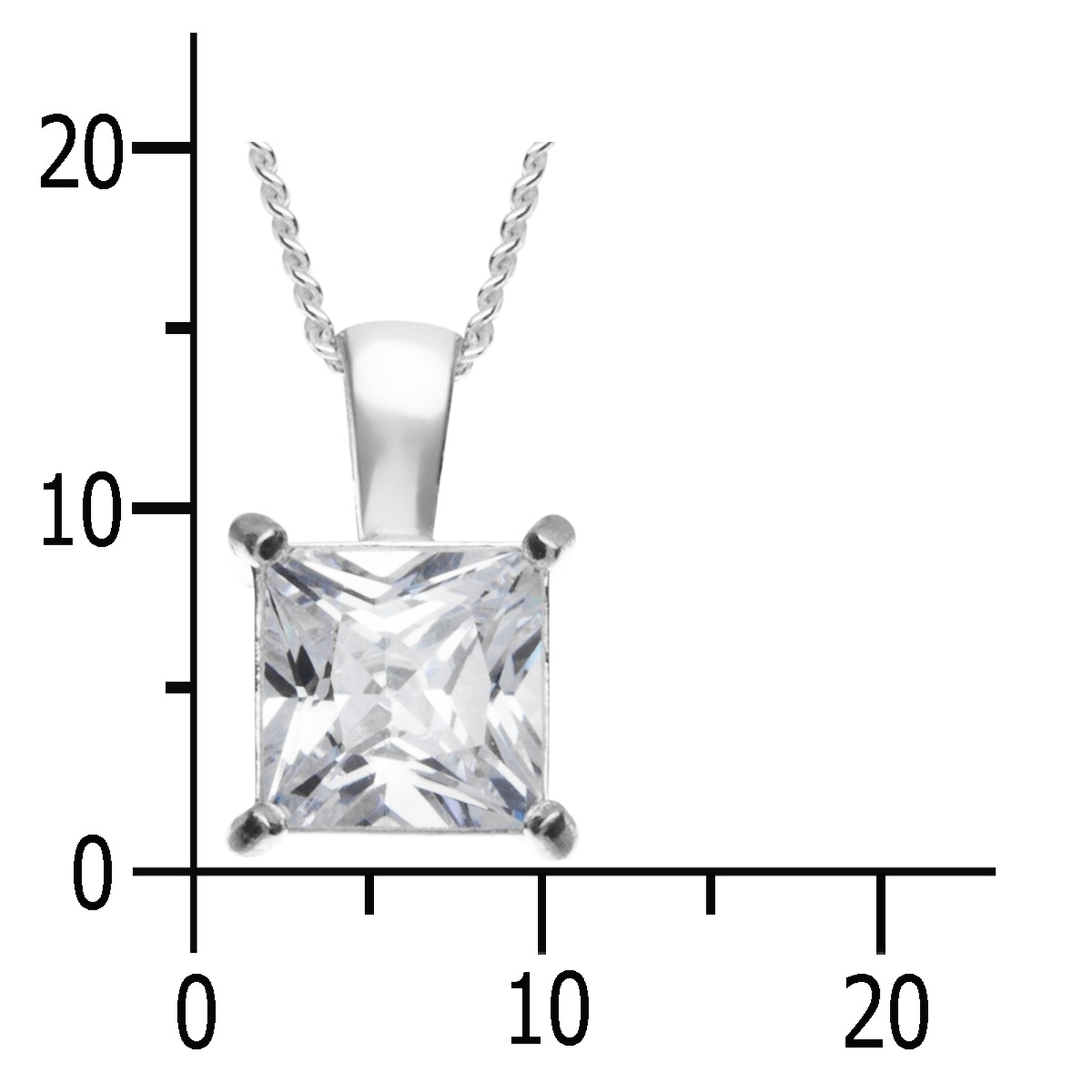 OSTSEE-SCHMUCK Kette mit Anhänger »- Folina 8 x 8 mm - Silber 925/000 - Zirkonia«