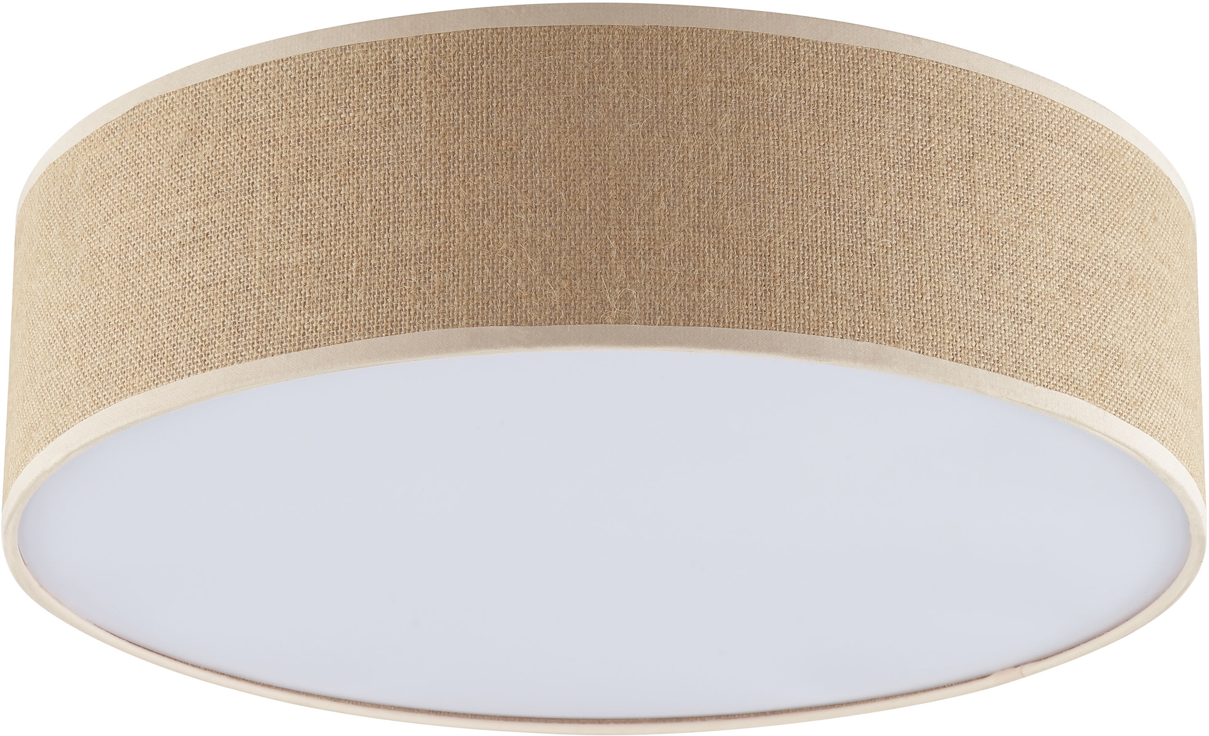 my home Deckenleuchte »Mindelstetten«, 3 flammig, Leuchtmittel E27 | ohne Leuchtmittel, mit Leinenstoffschirm, Höhe 14 cm, Ø 48 cm