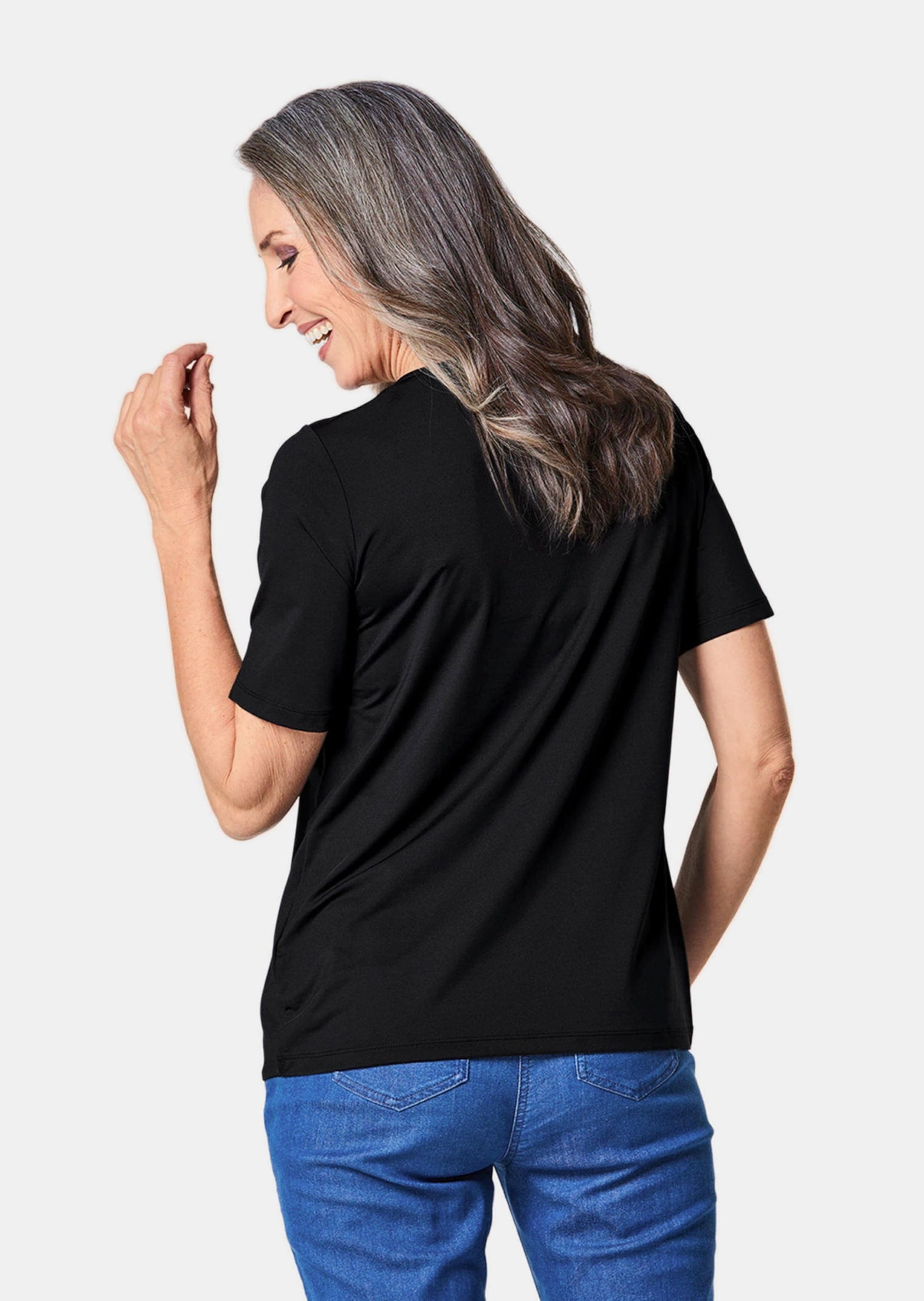 GOLDNER Langarm-Poloshirt »Gepflegtes Shirt in formstabiler Ware«