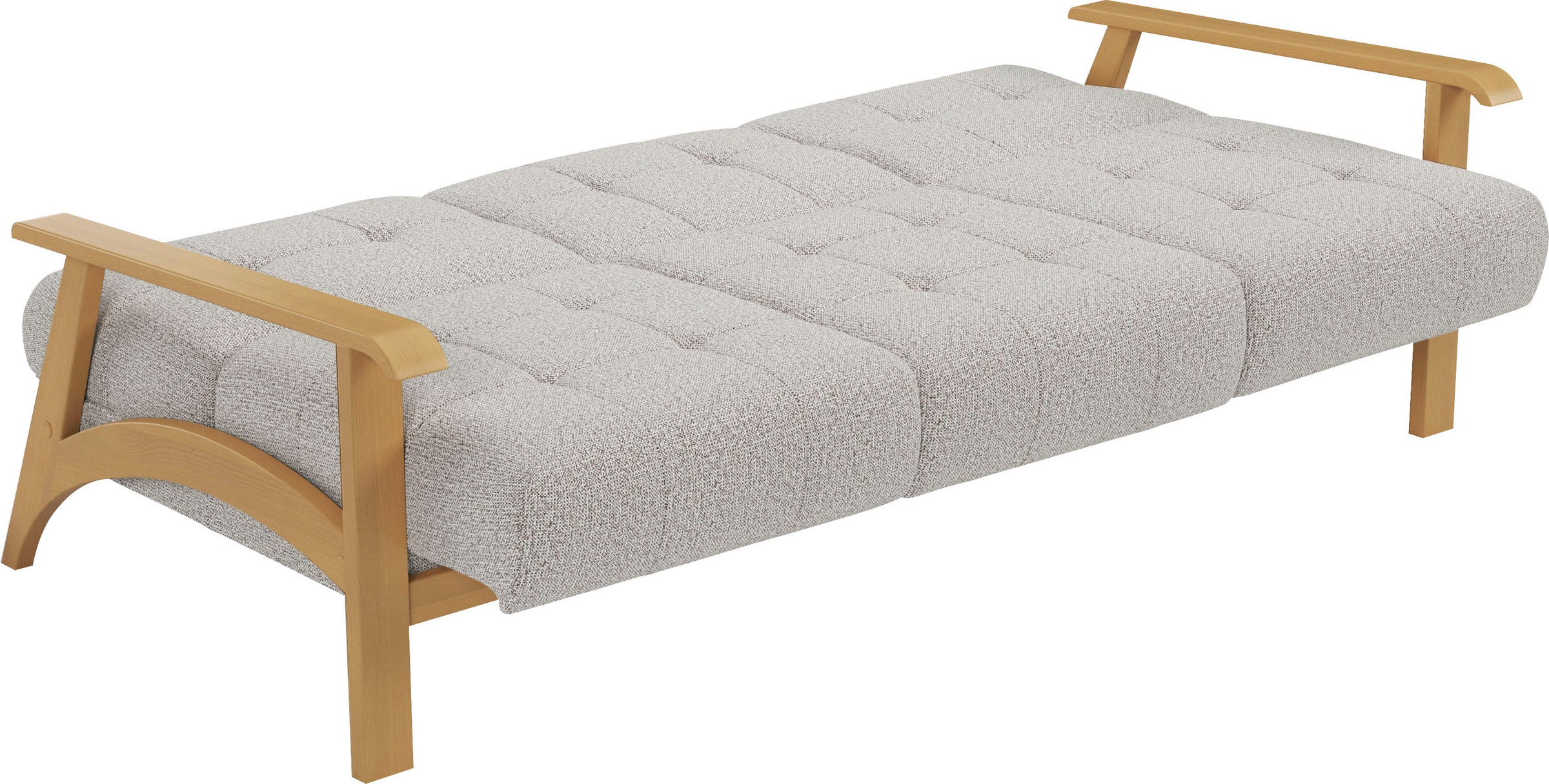 sit&more 3-Sitzer »Billund«, Armlehnen aus eichefarbigem Buchenholz, verschiedene Bezüge und Farben