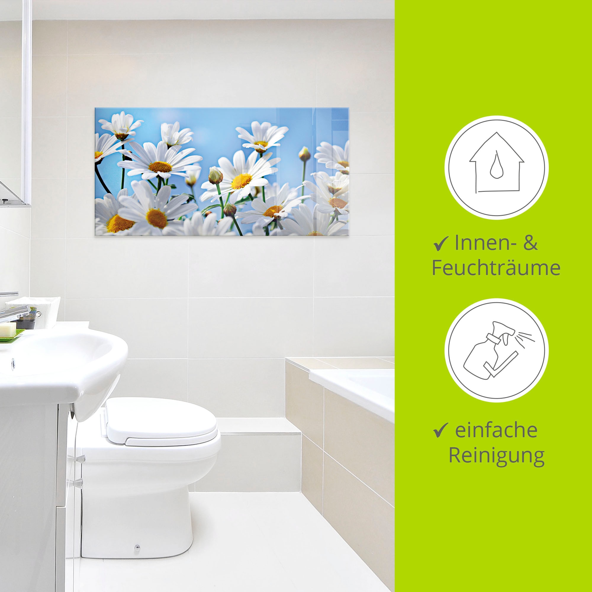 Artland Glasbild »Blumen - Margeriten« Blumen 1 Stk. tlg. in verschiedenen Größen