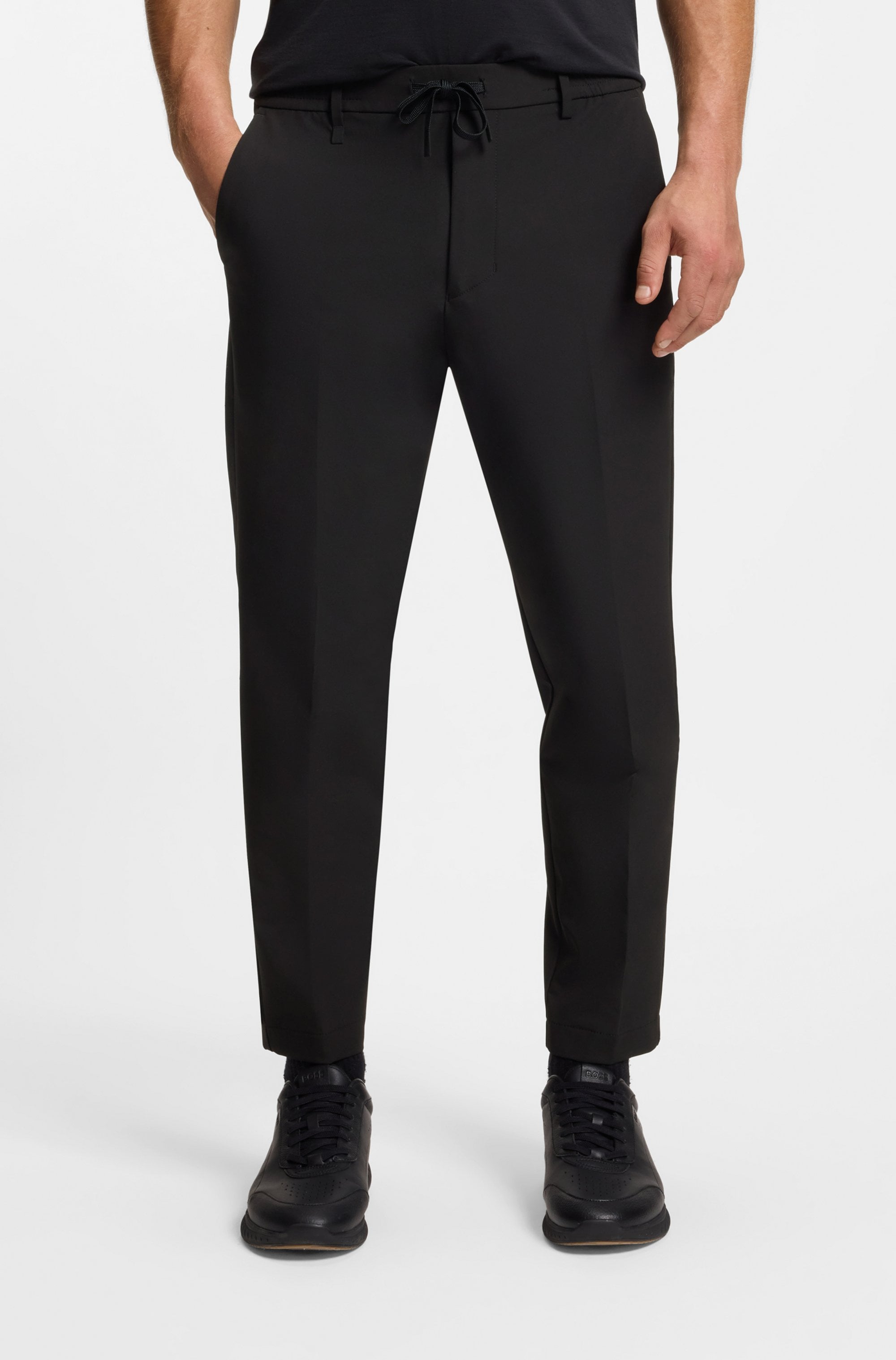 BOSS GREEN Webhose »T Convert«, Elastischer Taillenbund und Kordelzug, Gürtelschlaufen Anzughose
