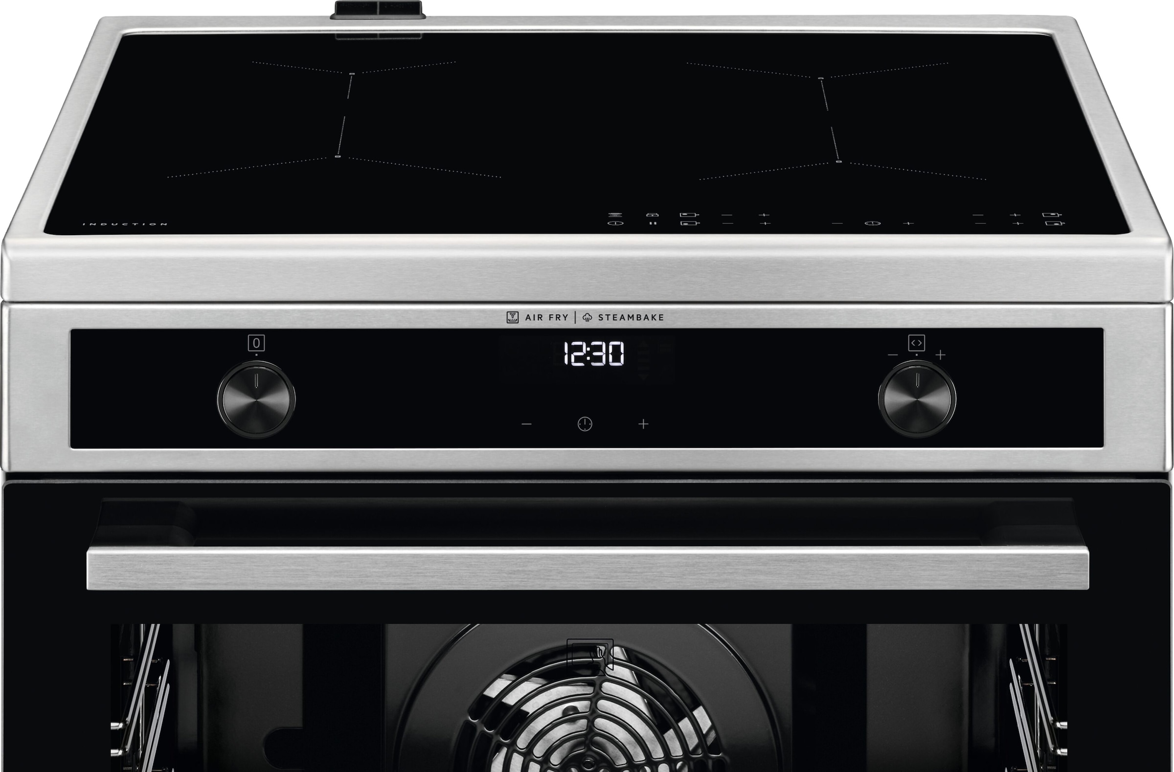 AEG Induktions-Standherd »CIB6643BBM«, mit Teleskopauszug nachrüstbar, Dampfzufuhr, AirFry-Funktion, 7 Beheizungsarten, Timer, inkl. Zubehör