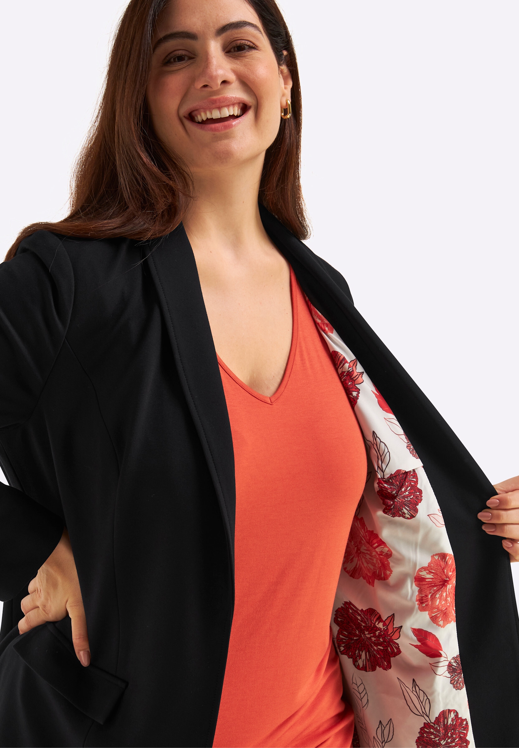 Sheego Sweatblazer »Shirtblazer Shirtblazer mit Bindegürtel«
