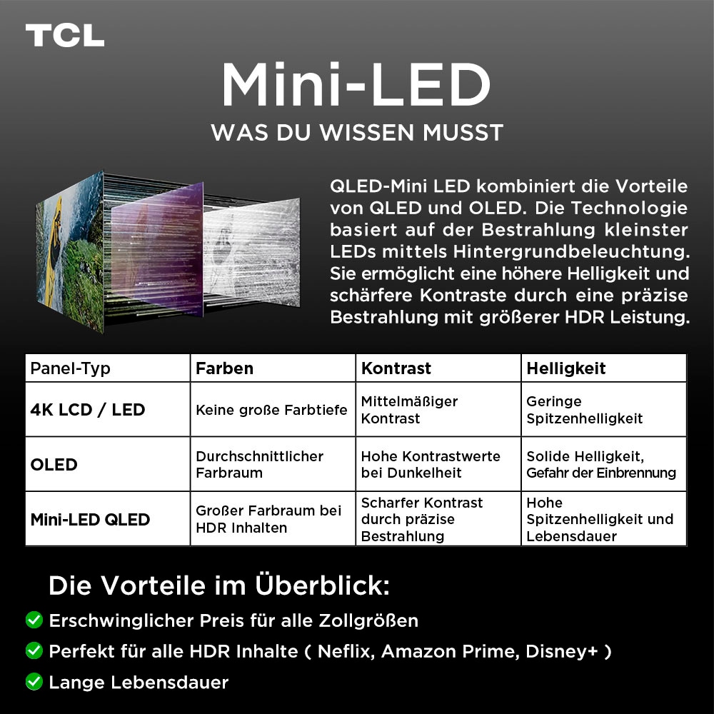 TCL Mini-LED-Fernseher »75Q6CX2«, 4K Ultra HD, Smart-TV-Google TV