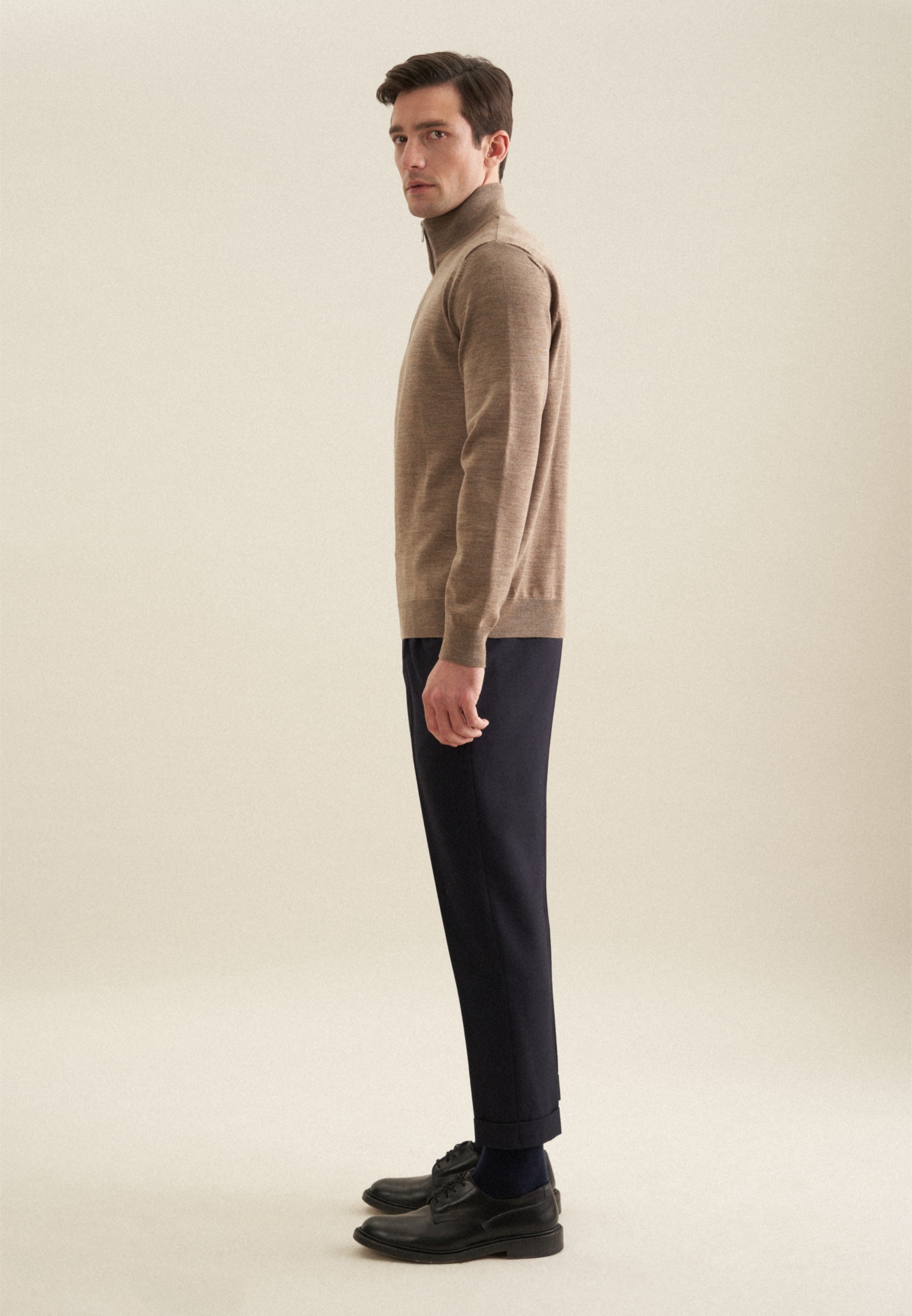 seidensticker Strickpullover »Schwarze Rose«, Quarter Zip Uni