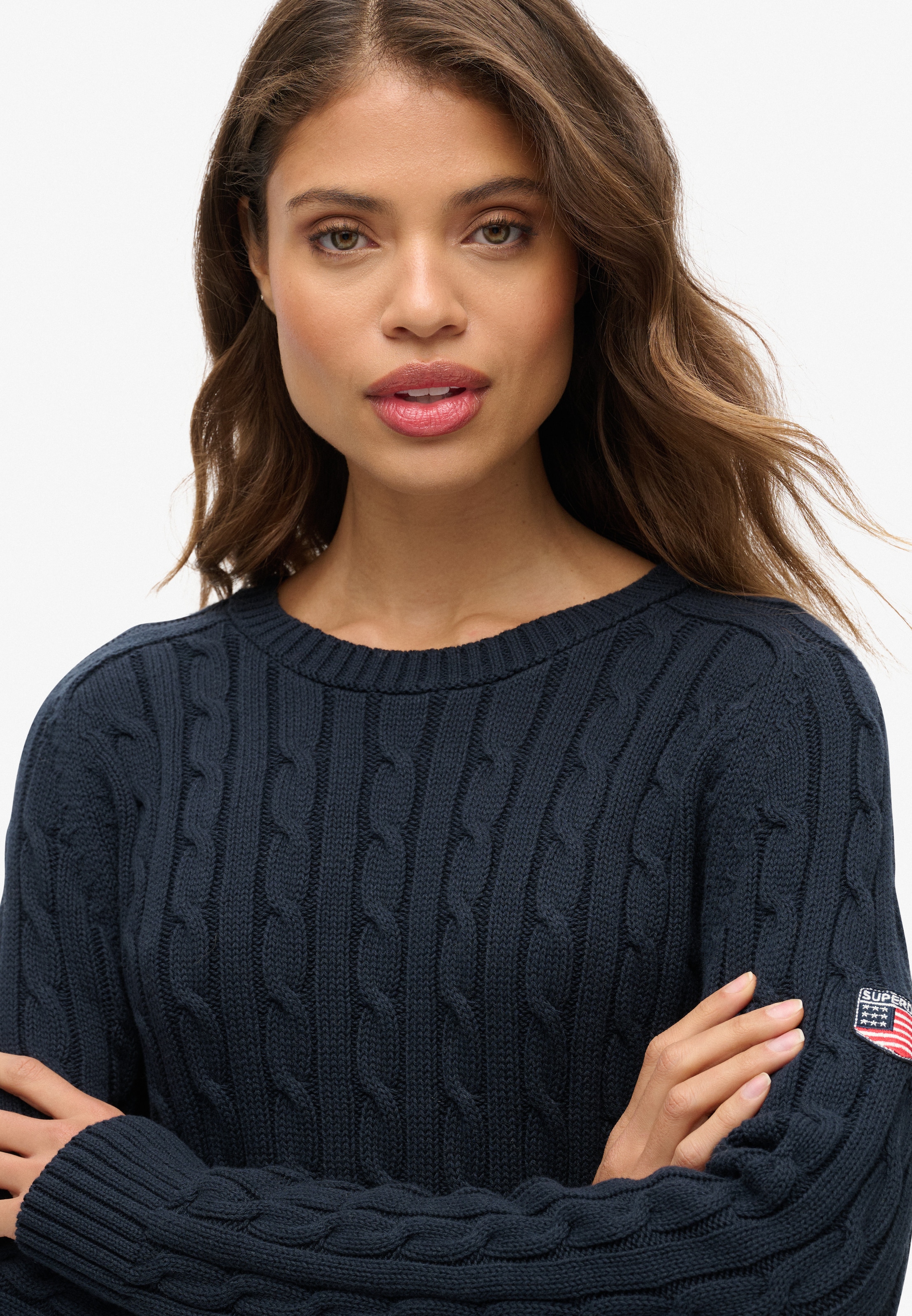 Superdry Strickpullover »SLOUCHY CABLE KNIT«