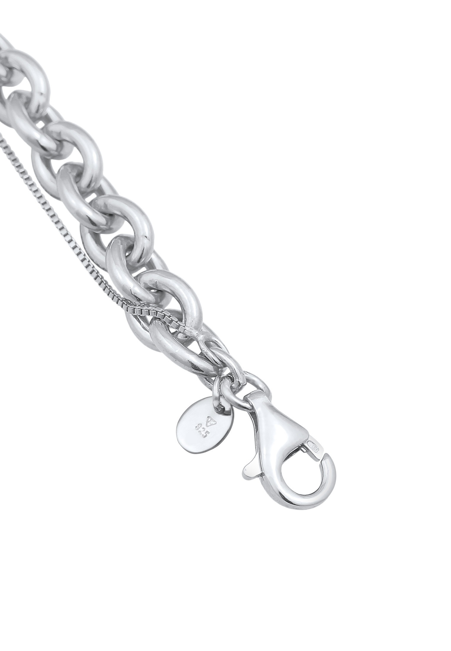 Elli Premium Armkette »Armband Glieder Layer Look 925 Silber rhodiniert«