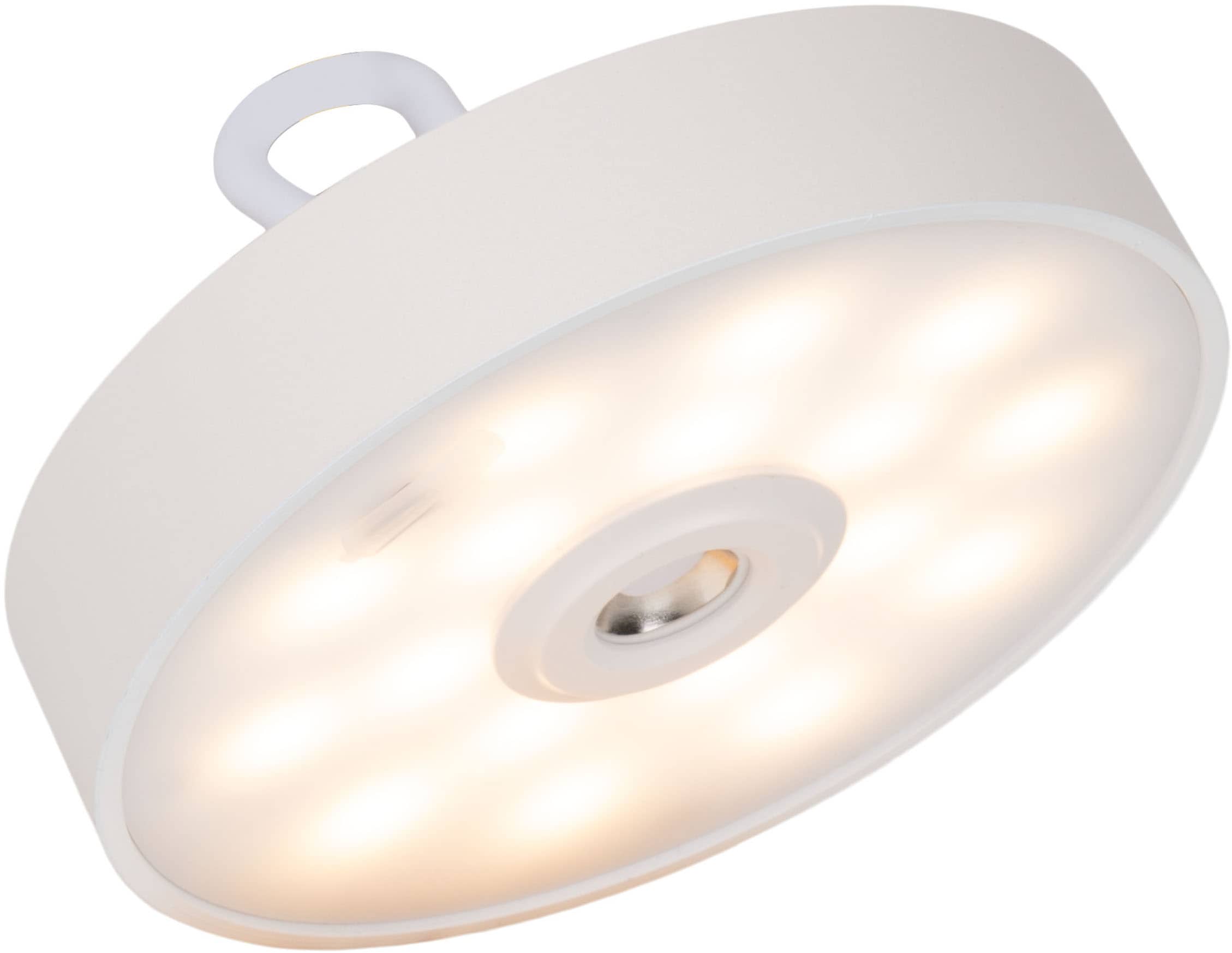 OTTO home LED Tischleuchte »Ellvra mit Holzfuß, abnehmbares Kopfteil als Hängeleuchte verwendbar« LED-Modul 1 Stk. Warmweiß aufladbar, inkl Akku + USB Kabel, Kopfteil magnetisch, abnehmbar, Holz
