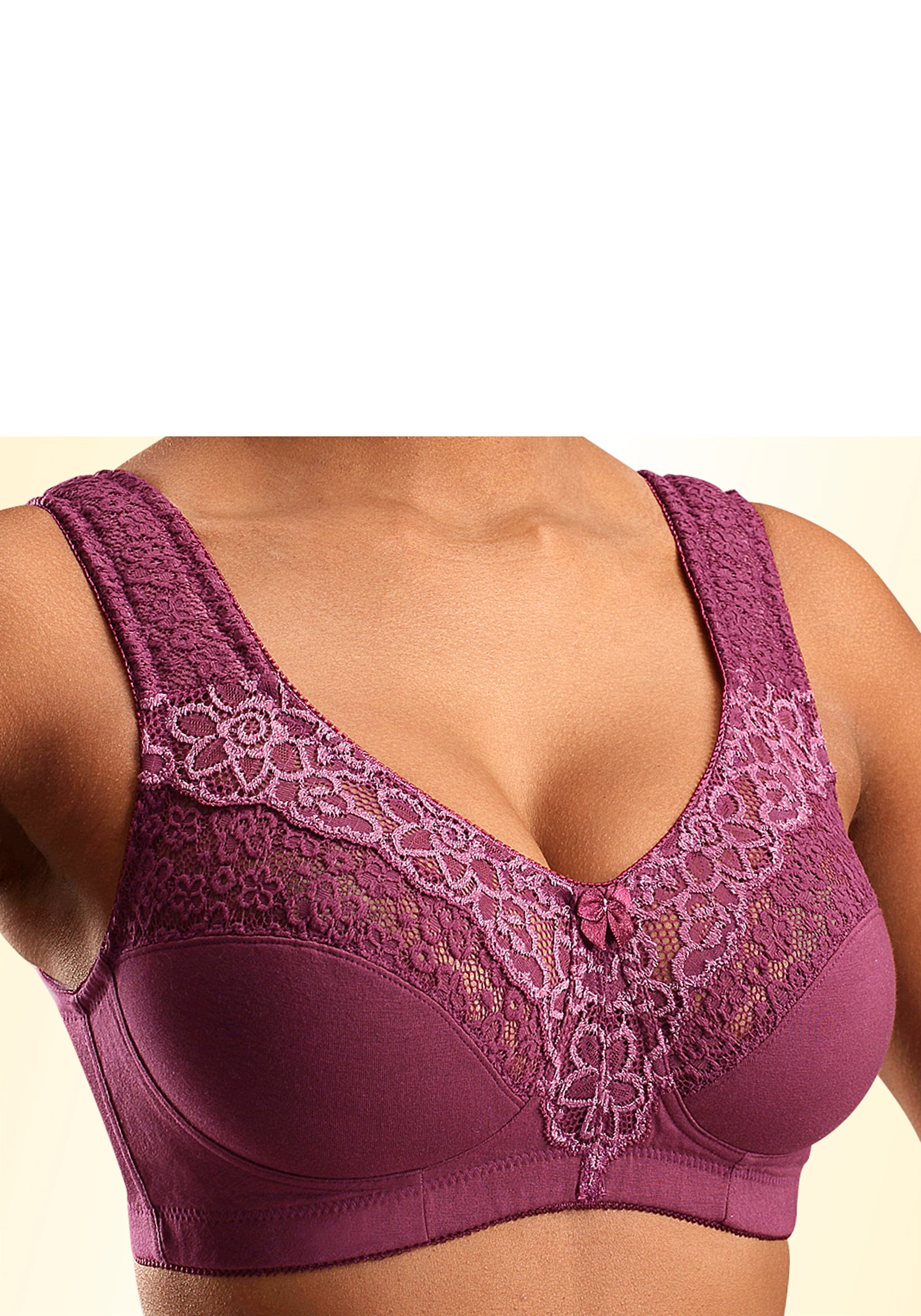 petite fleur Entlastungs-BH Packung, 2 Stück,  ohne Bügel, Baumwollqualität, Packung – ideal für große Größen