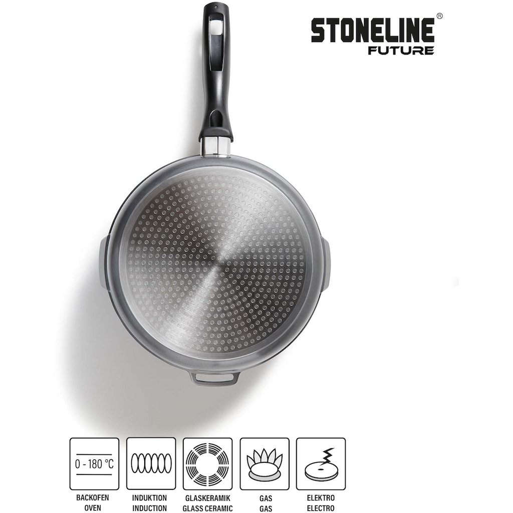 STONELINE Topf-Set »Future«, Aluminiumguss, (Set, 8 tlg., Kochtopf 20/24, Stieltopf 18 cm, Schmorpfanne 20/24 cm)