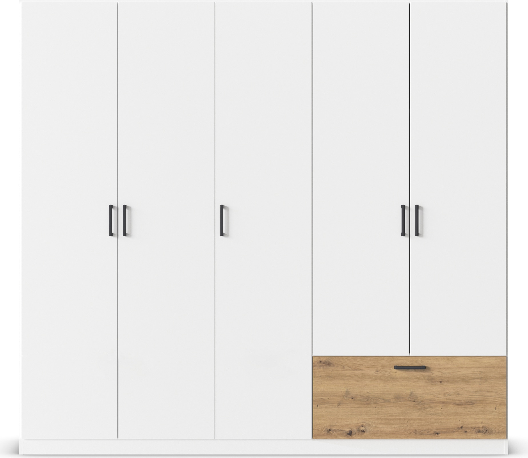 rauch Drehtürenschrank »Kleiderschrank Schrank Garderobe Wäscheschrank BARI«, mit Schubasten außen, moderner Griff in Graumetallic MADE IN GERMANY