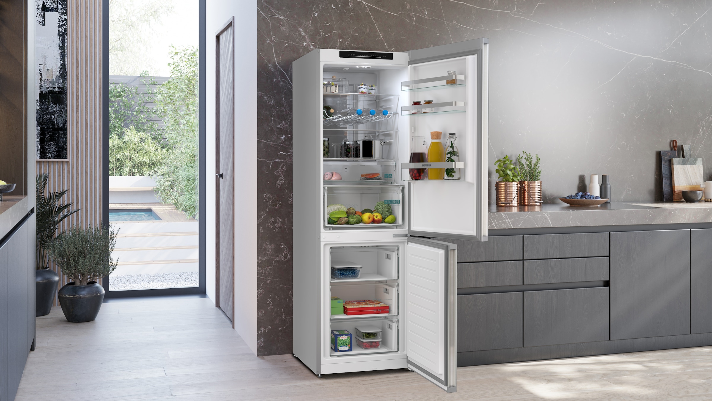 SIEMENS Kühl-/Gefrierkombination iQ300 »KG36NVIAG« 186 cm hoch 60 cm breit hyperFresh System für frisches Obst und Gemüse sowie Total noFrost